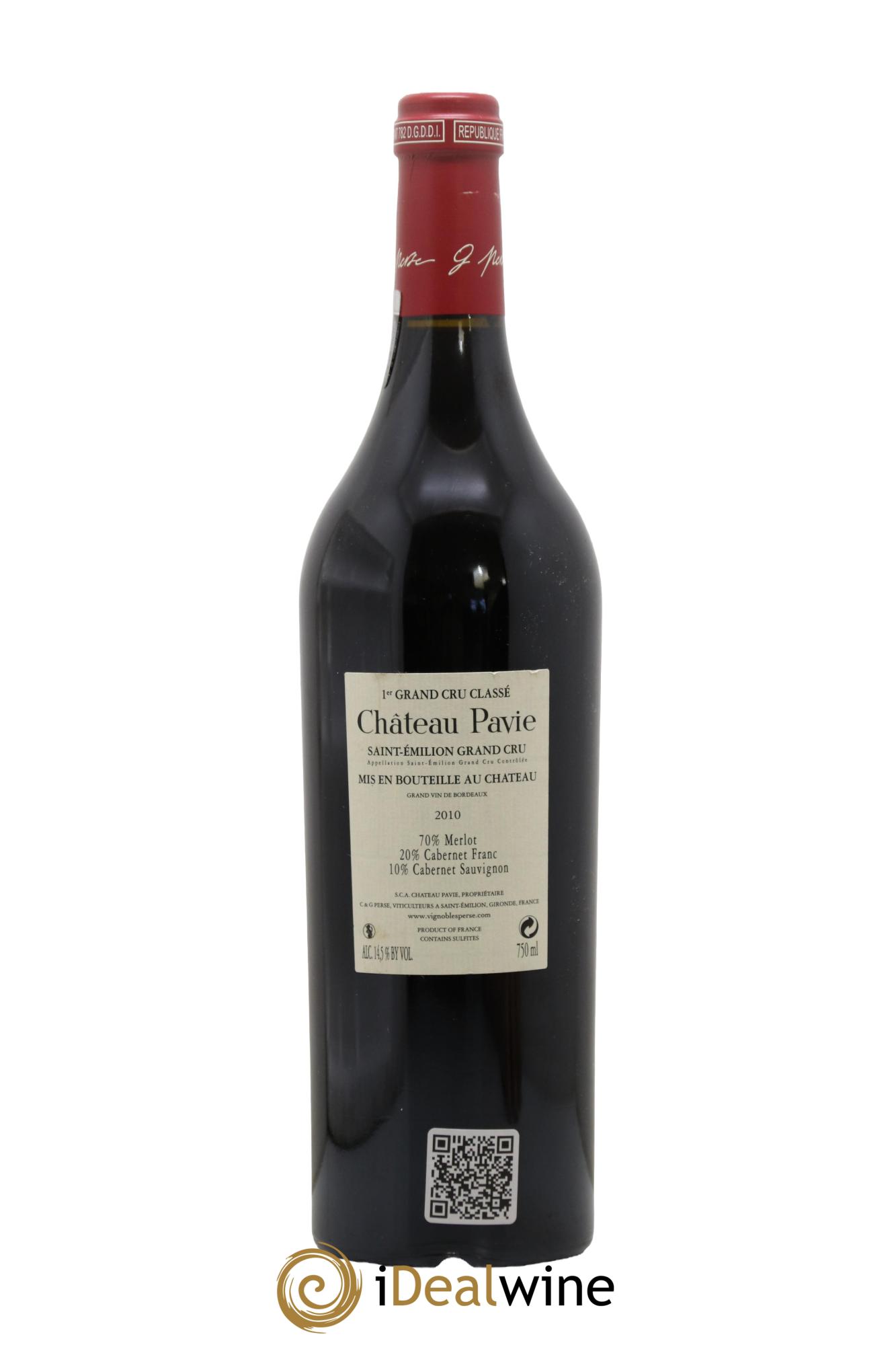 Château Pavie 1er Grand Cru Classé A 2010 - Lot de 1 bouteille - 1