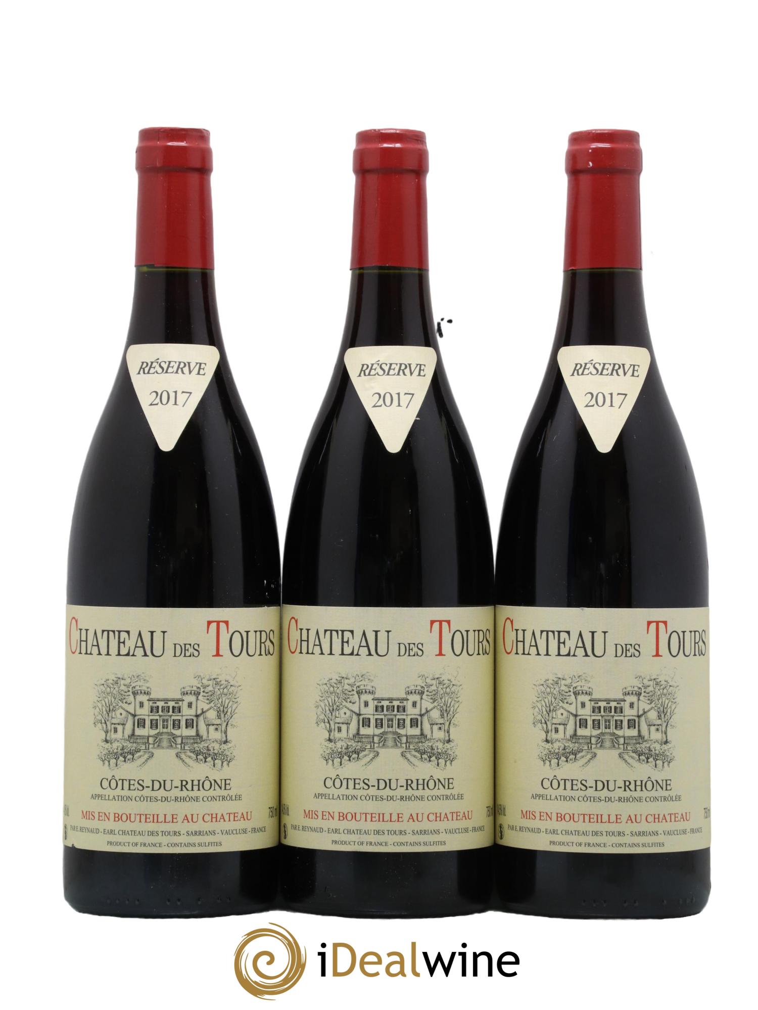 Côtes-du-Rhône Château des Tours Emmanuel Reynaud 2017 - Lot de 3 bouteilles - 0
