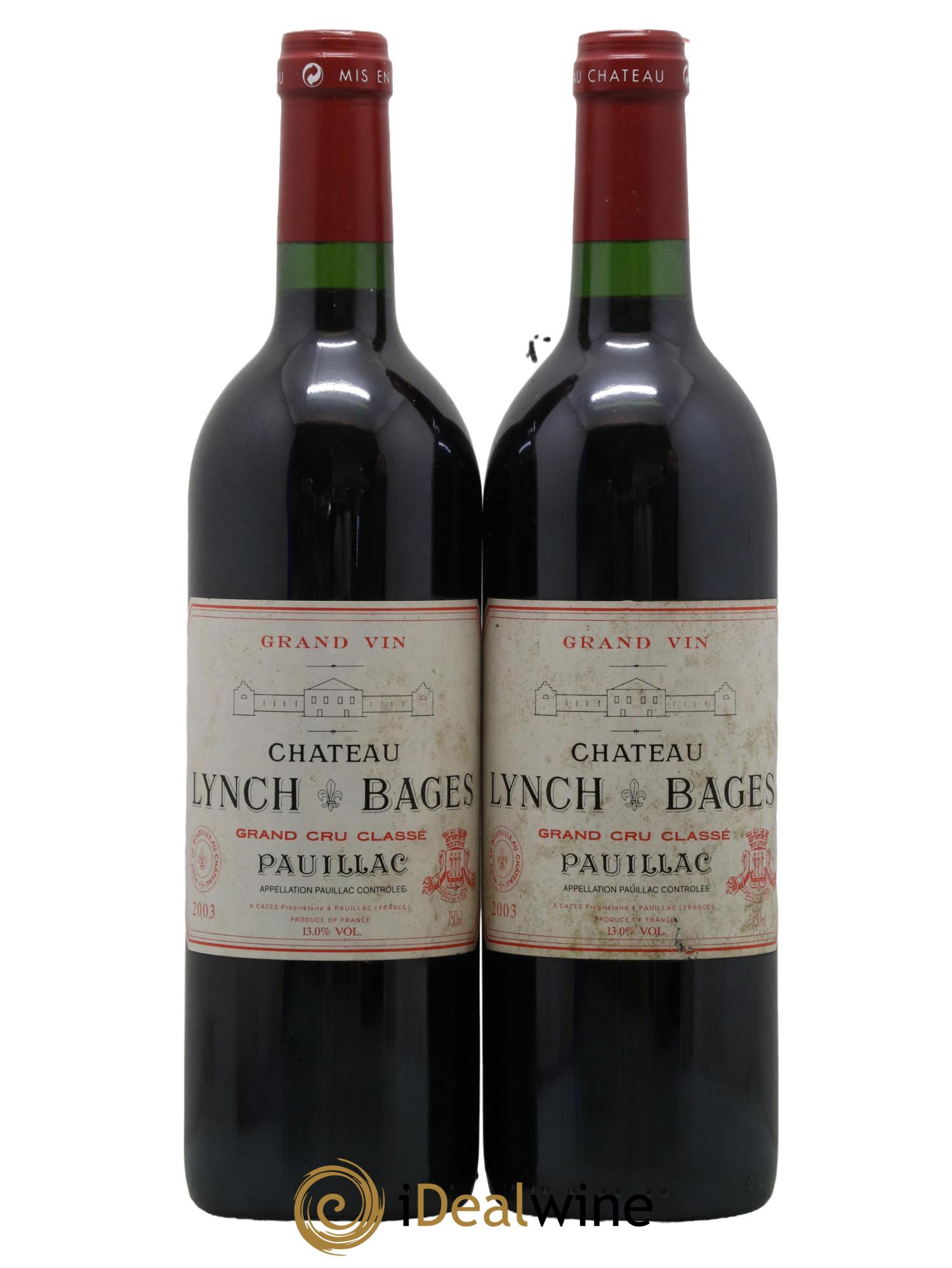 Château Lynch Bages 5ème Grand Cru Classé 2003 - Posten von 2 Flaschen - 0