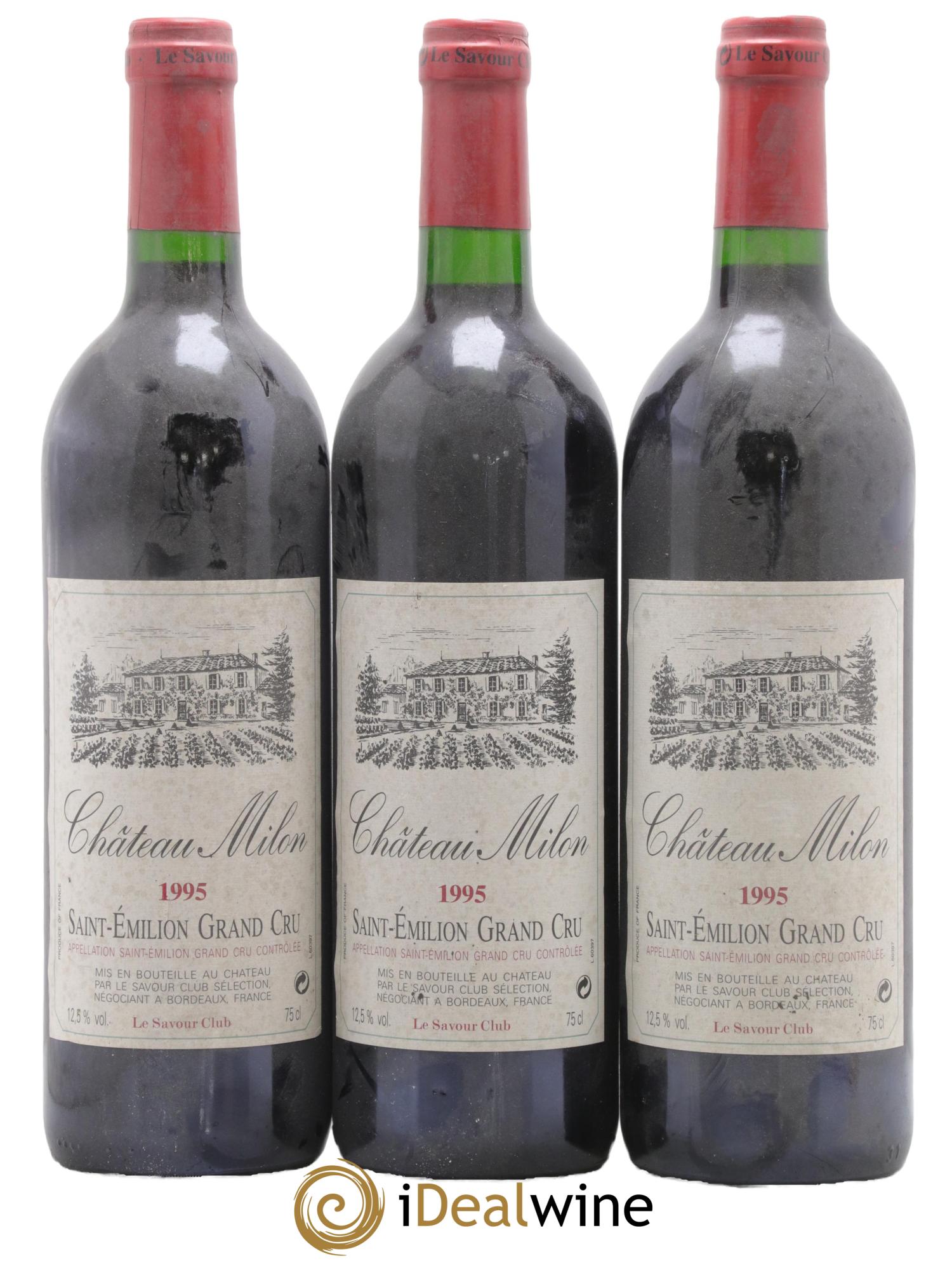 Saint-Émilion Grand Cru Château Milon 1995 - Lot de 3 bouteilles - 0