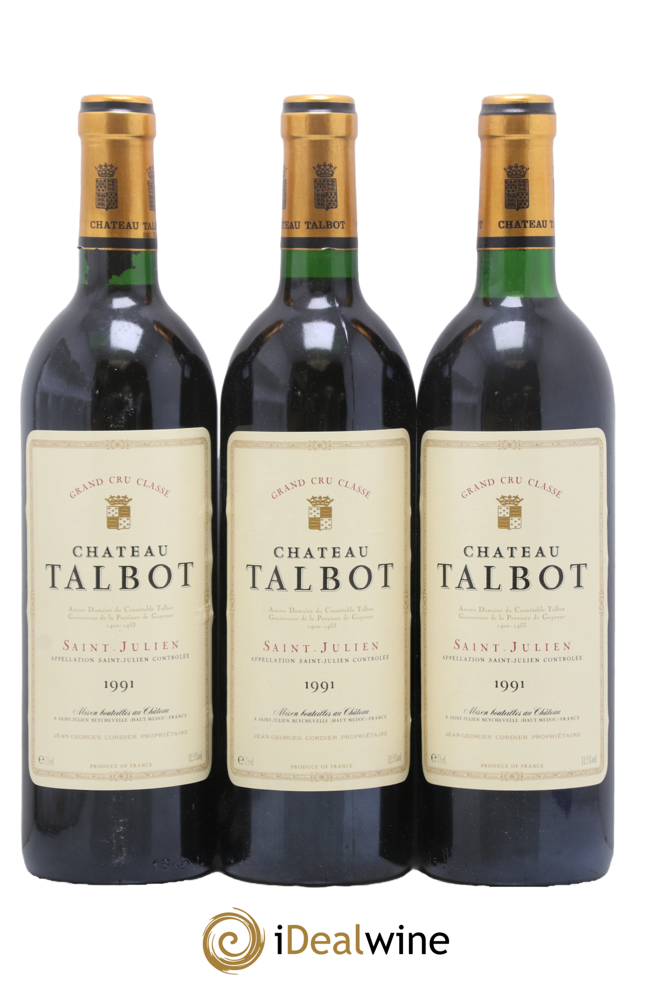 Château Talbot 4ème Grand Cru Classé 1991 - Lot of 3 bottles - 0