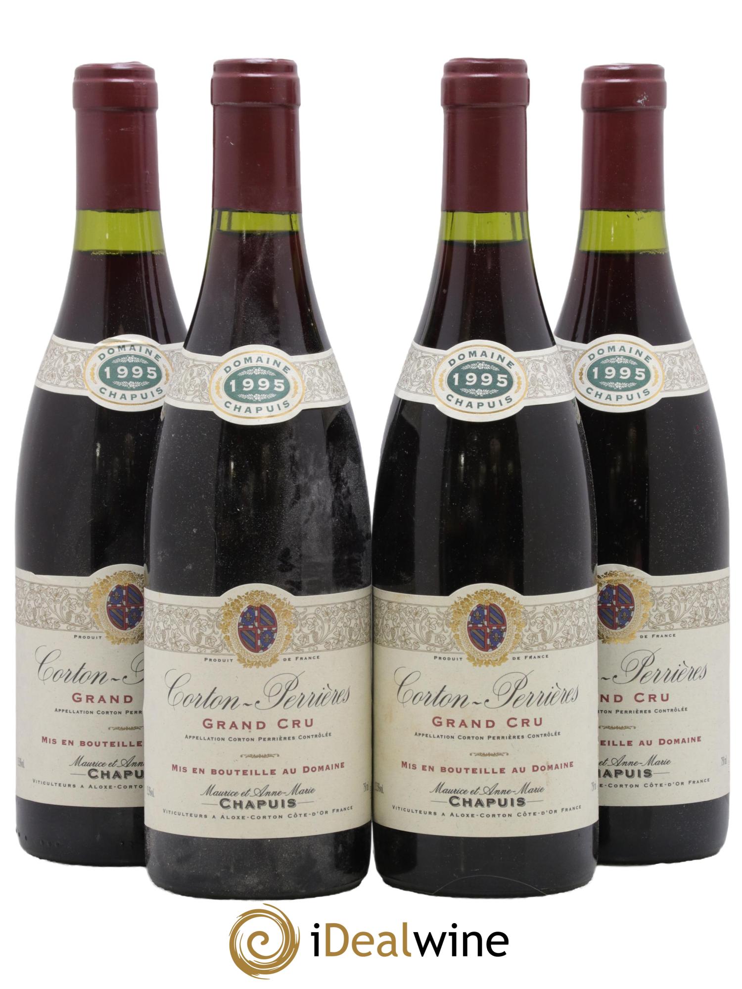 Corton Grand Cru Perrières Chapuis 1995 - Lot de 4 bouteilles - 0