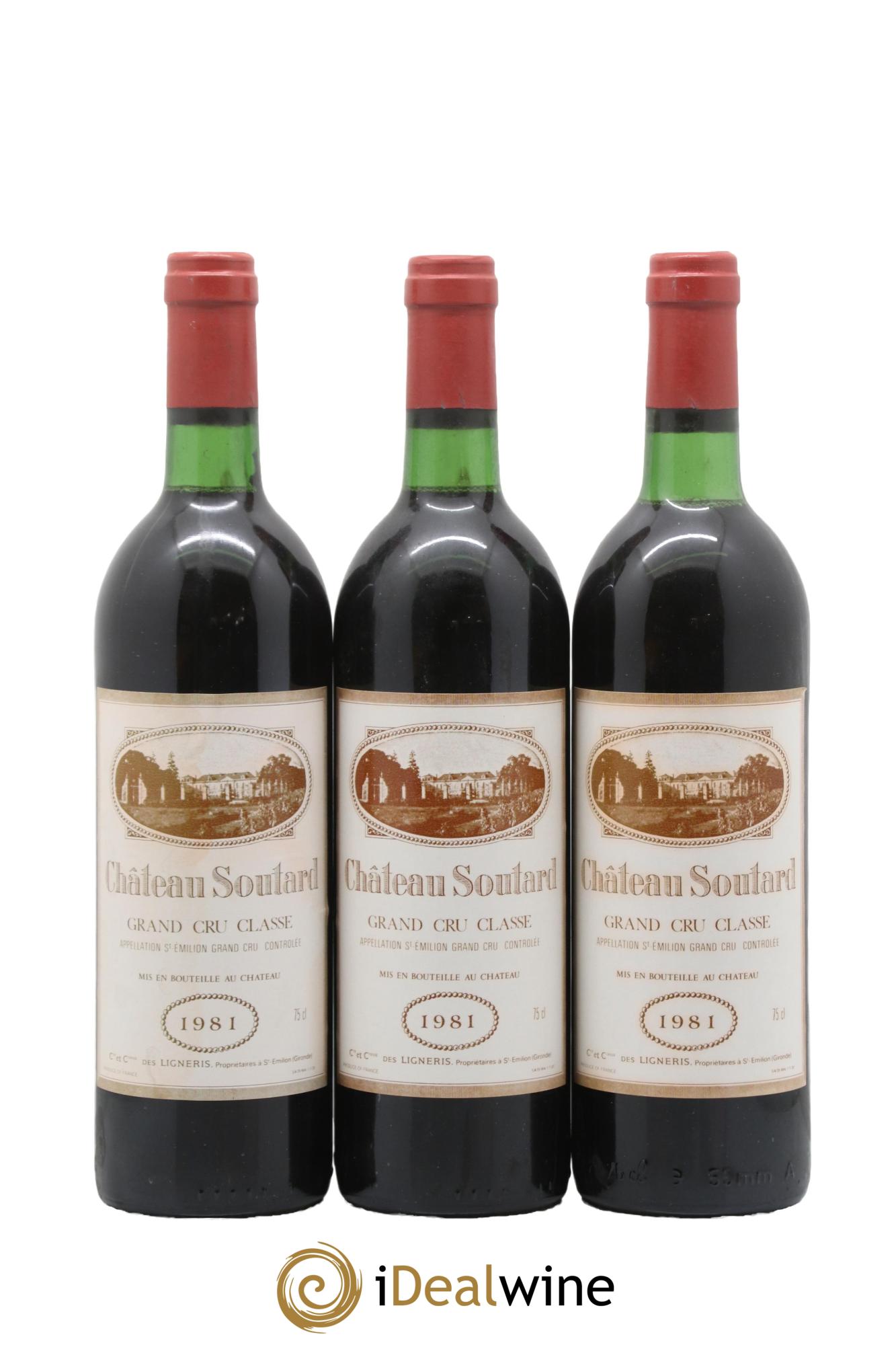 Château Soutard Grand Cru Classé 1981 - Lot of 3 bottles - 0