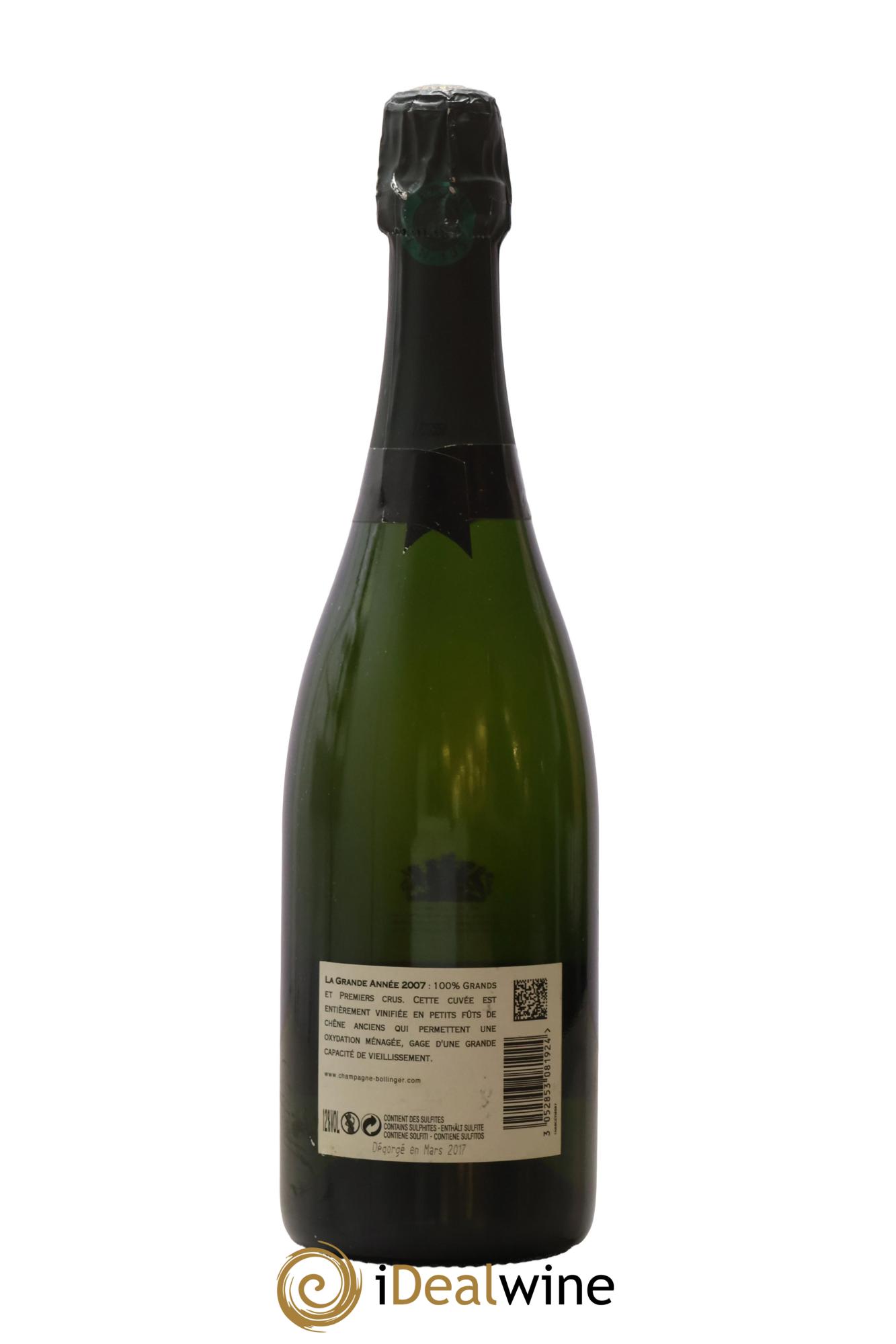 Grande Année Brut Bollinger 2007 - Lot de 1 bouteille - 1