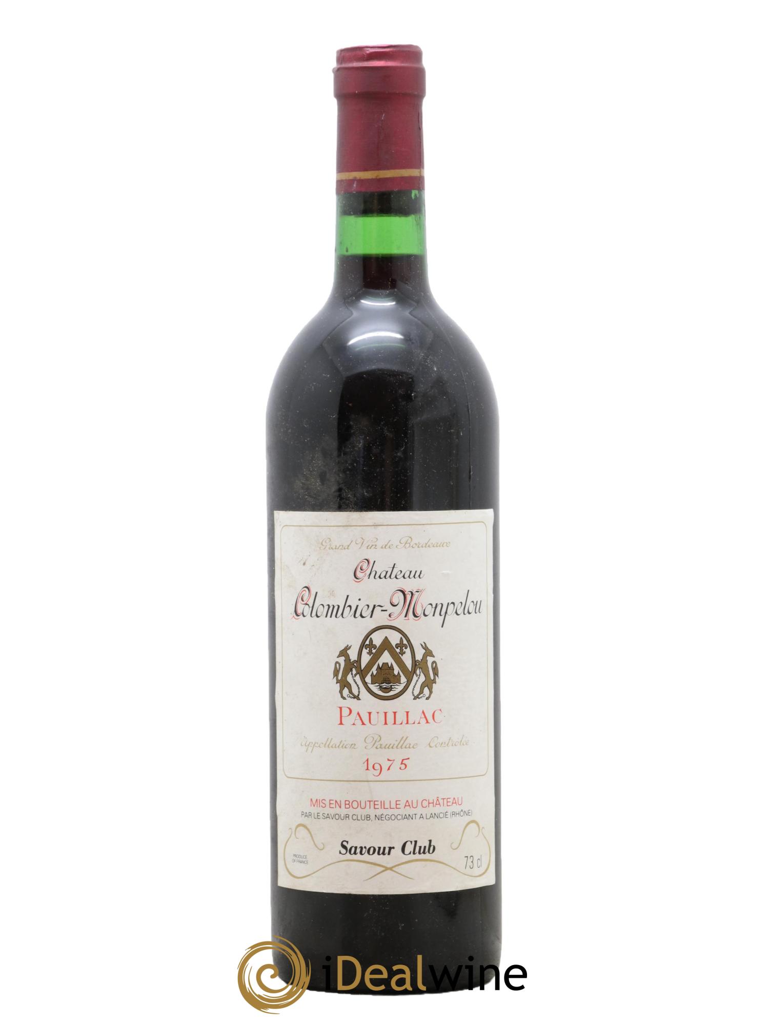 Château Colombier Monpelou Cru Bourgeois 1975 - Lot de 1 bouteille - 0