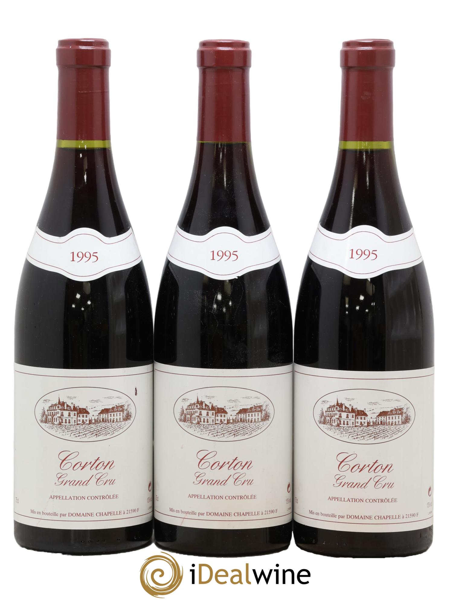 Corton Grand Cru Domaine Chapelle 1995 - Lot of 3 bottles - 0
