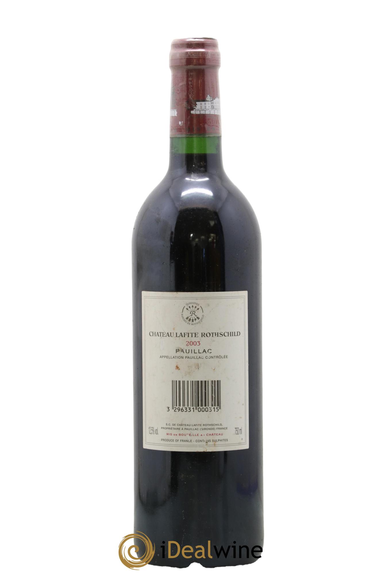 Château Lafite Rothschild 1er Grand Cru Classé 2003 - Lot de 1 bouteille - 1