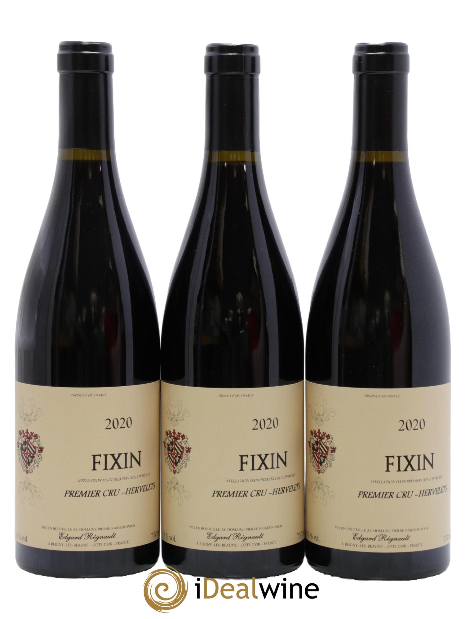 Fixin 1er Cru Les Hervelets Edgard Régnault 2020 - Lotto di 3 bottiglie - 0