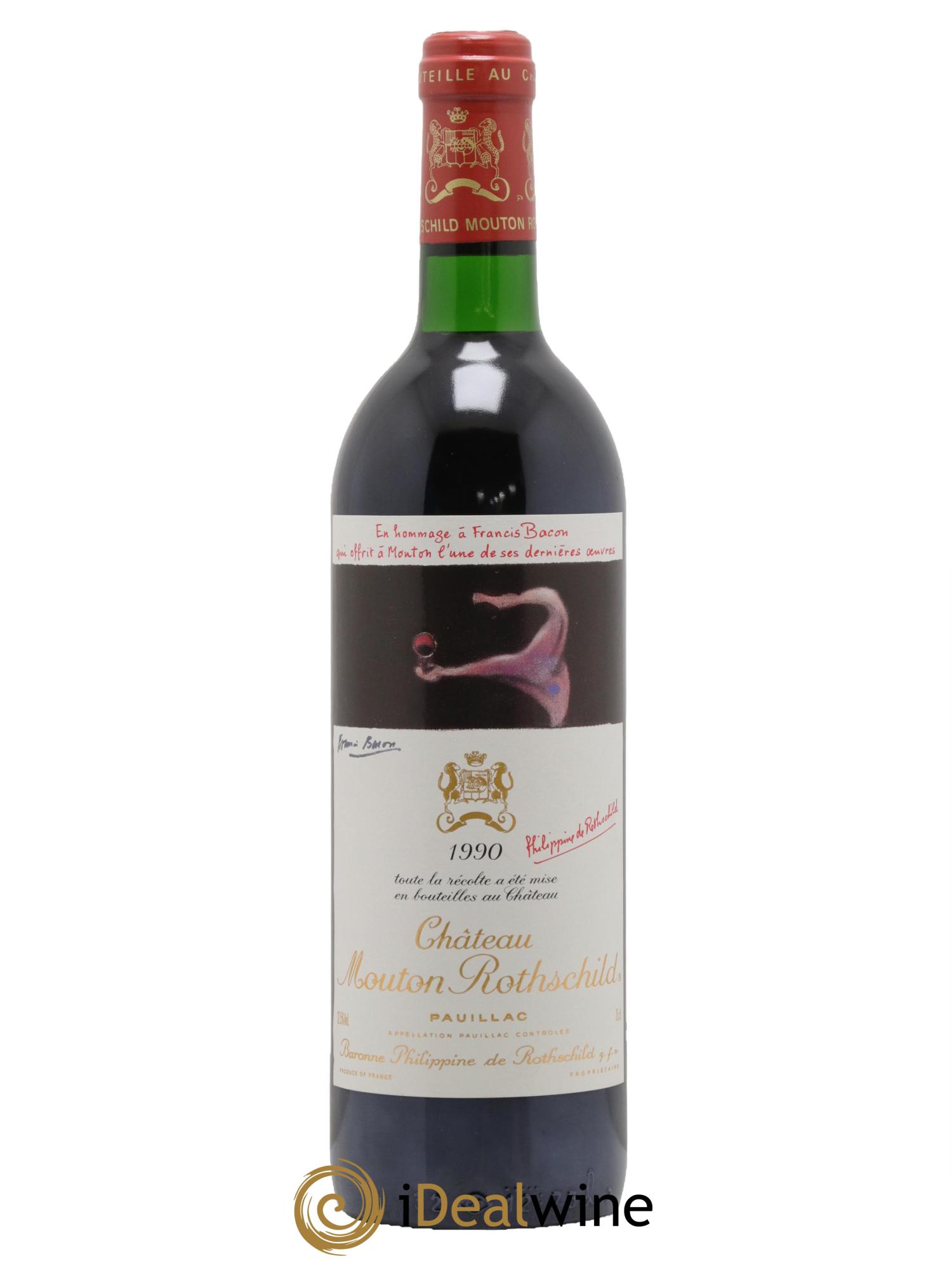 Château Mouton Rothschild 1er Grand Cru Classé 1990 - Lot de 1 bouteille - 0