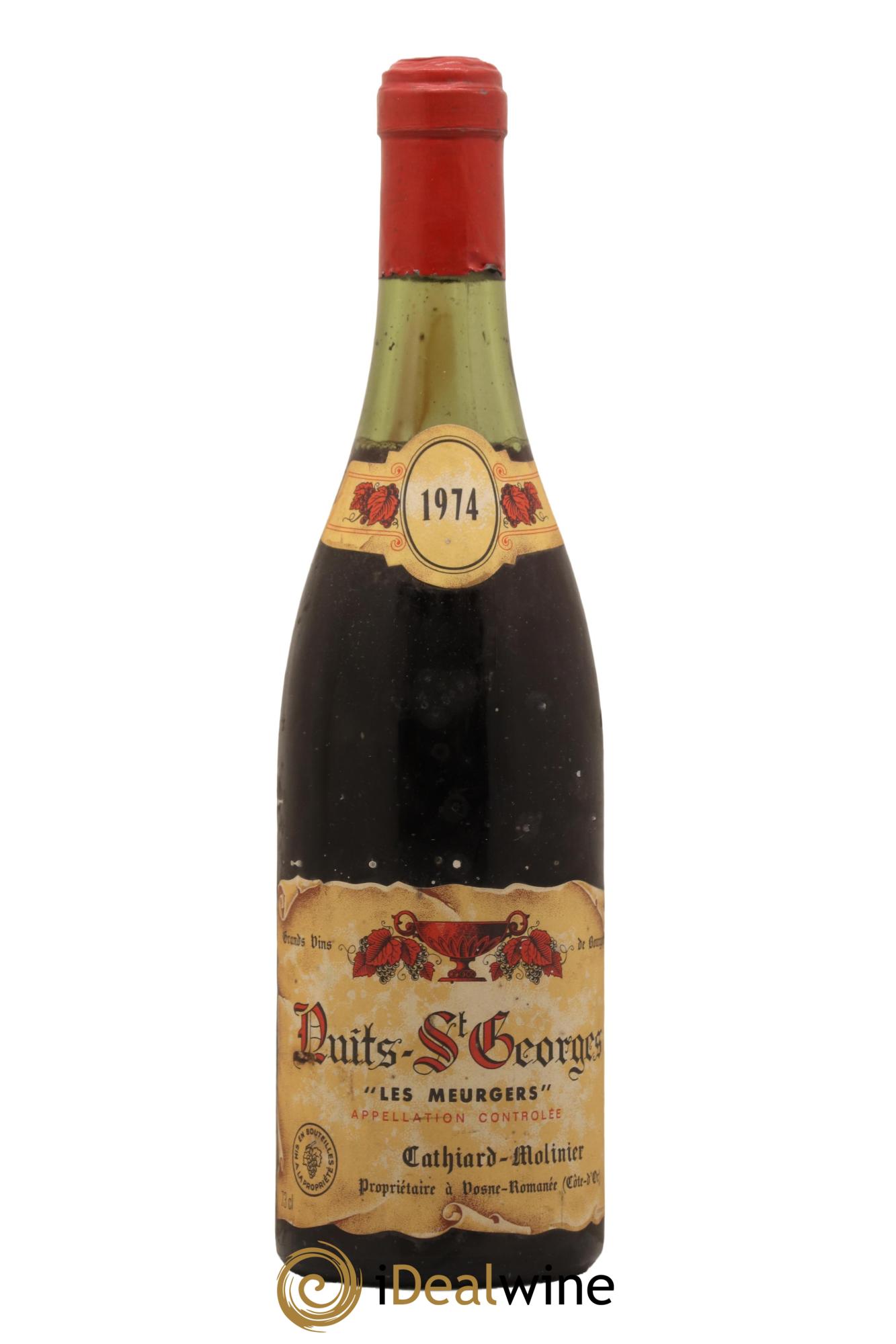 Nuits-Saint-Georges 1er Cru Les Murgers Domaine Cathiard Molinier 1974 - Lotto di 1 bottiglia - 0