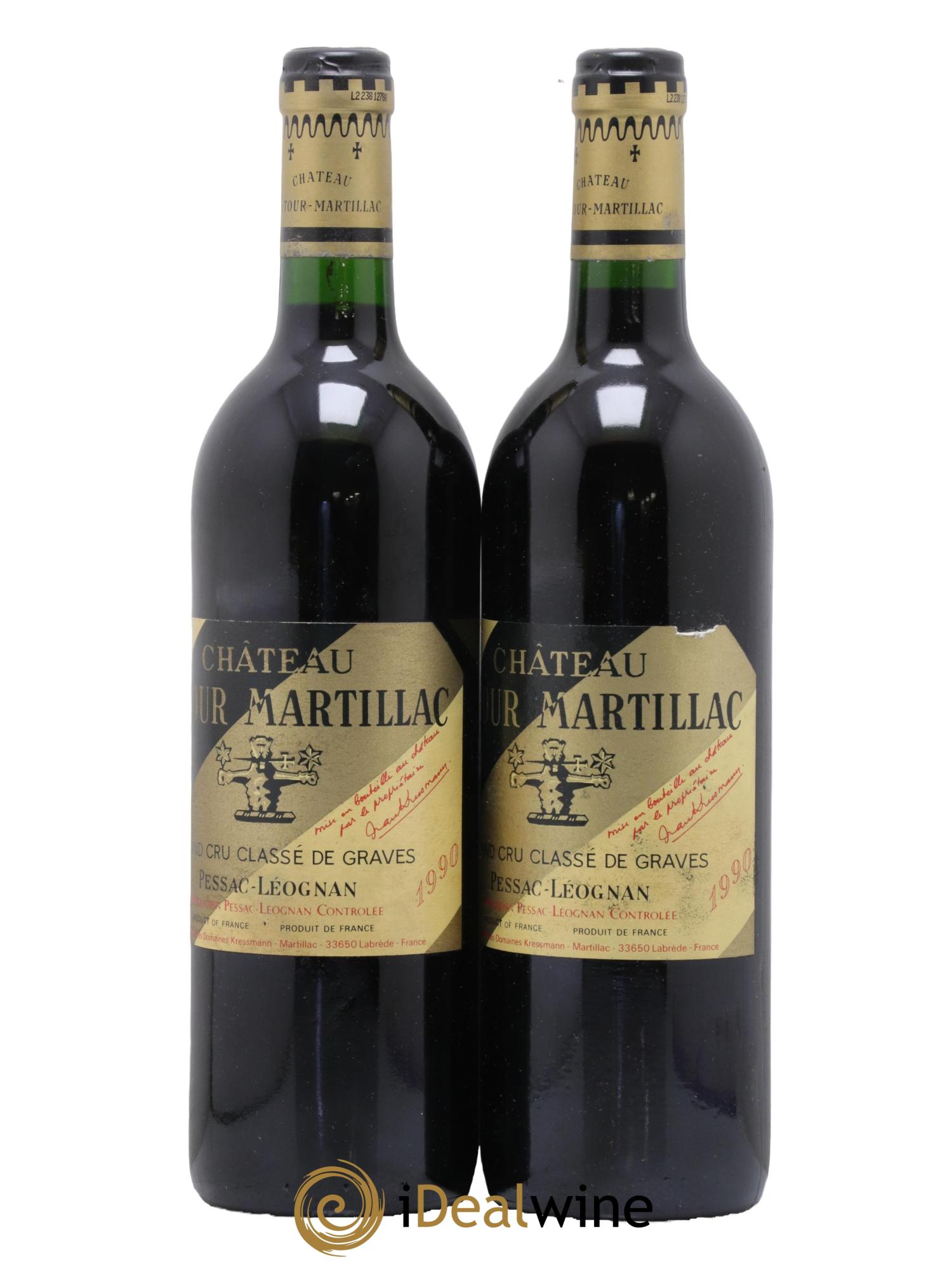 Château Latour-Martillac Cru Classé de Graves 1990 - Lot de 2 bouteilles - 0