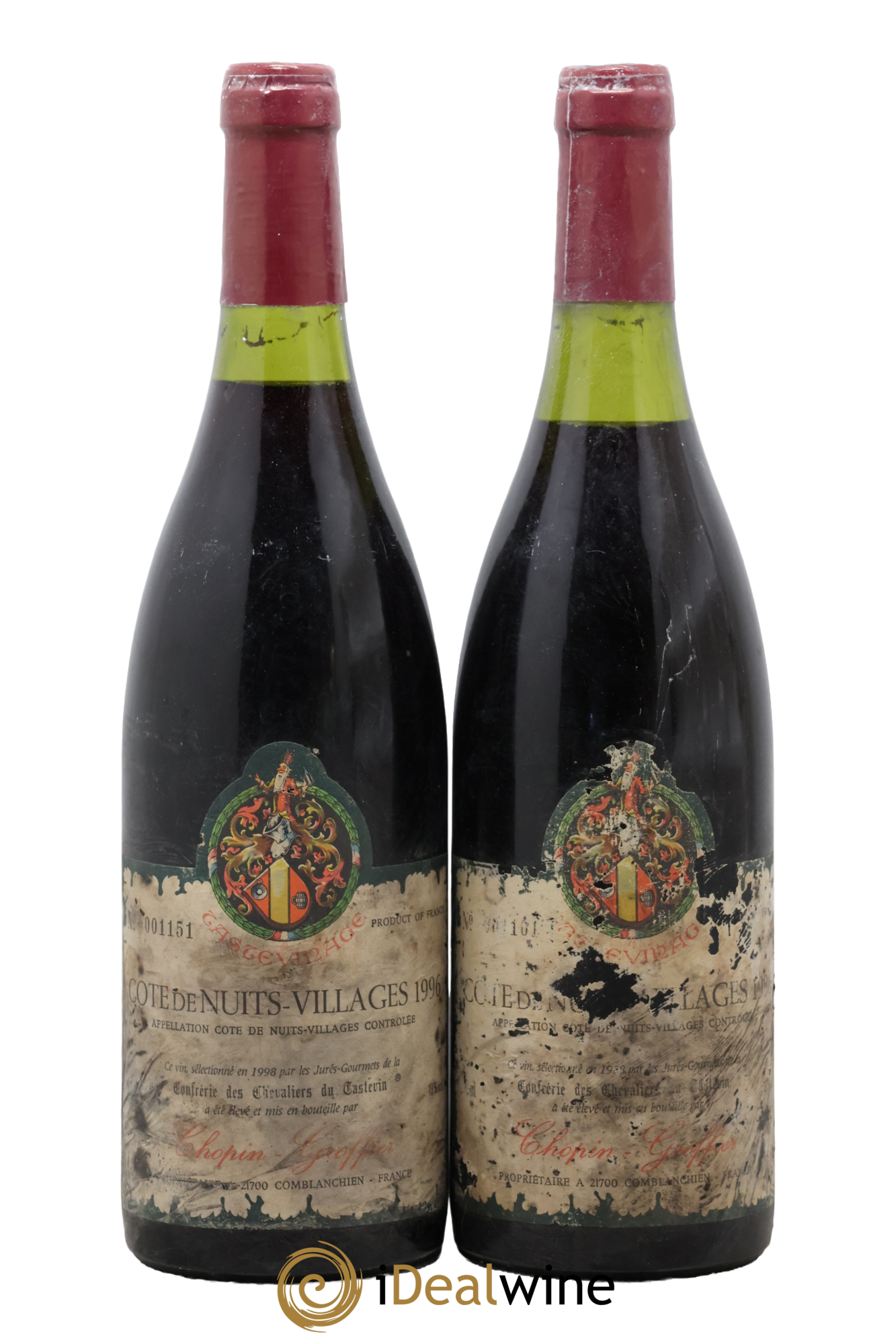 Côte de Nuits-Villages Tastevinage Chopin-Groffier 1996 - Lot de 2 bouteilles - 0