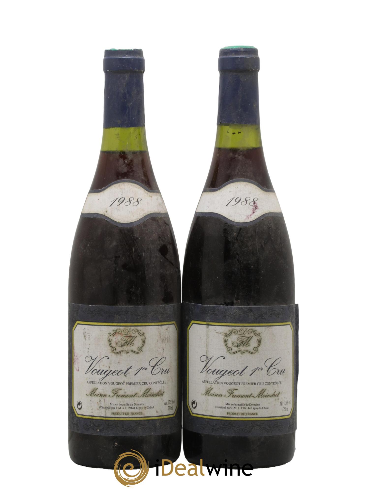 Vougeot 1er Cru Fromont Moindrot 1988 - Lot de 2 bouteilles - 0