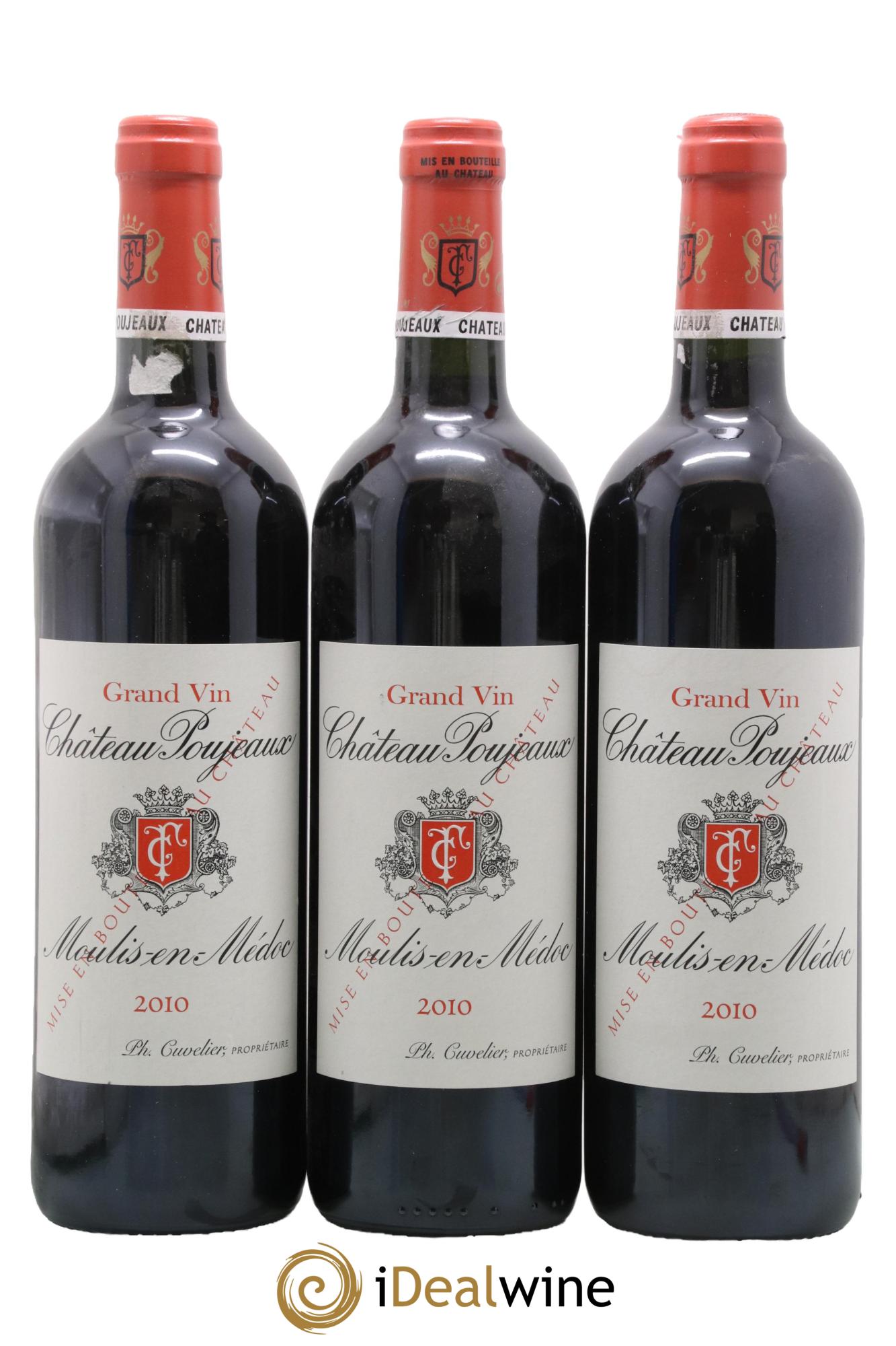 Château Poujeaux 2010 - Lot de 3 bouteilles - 0