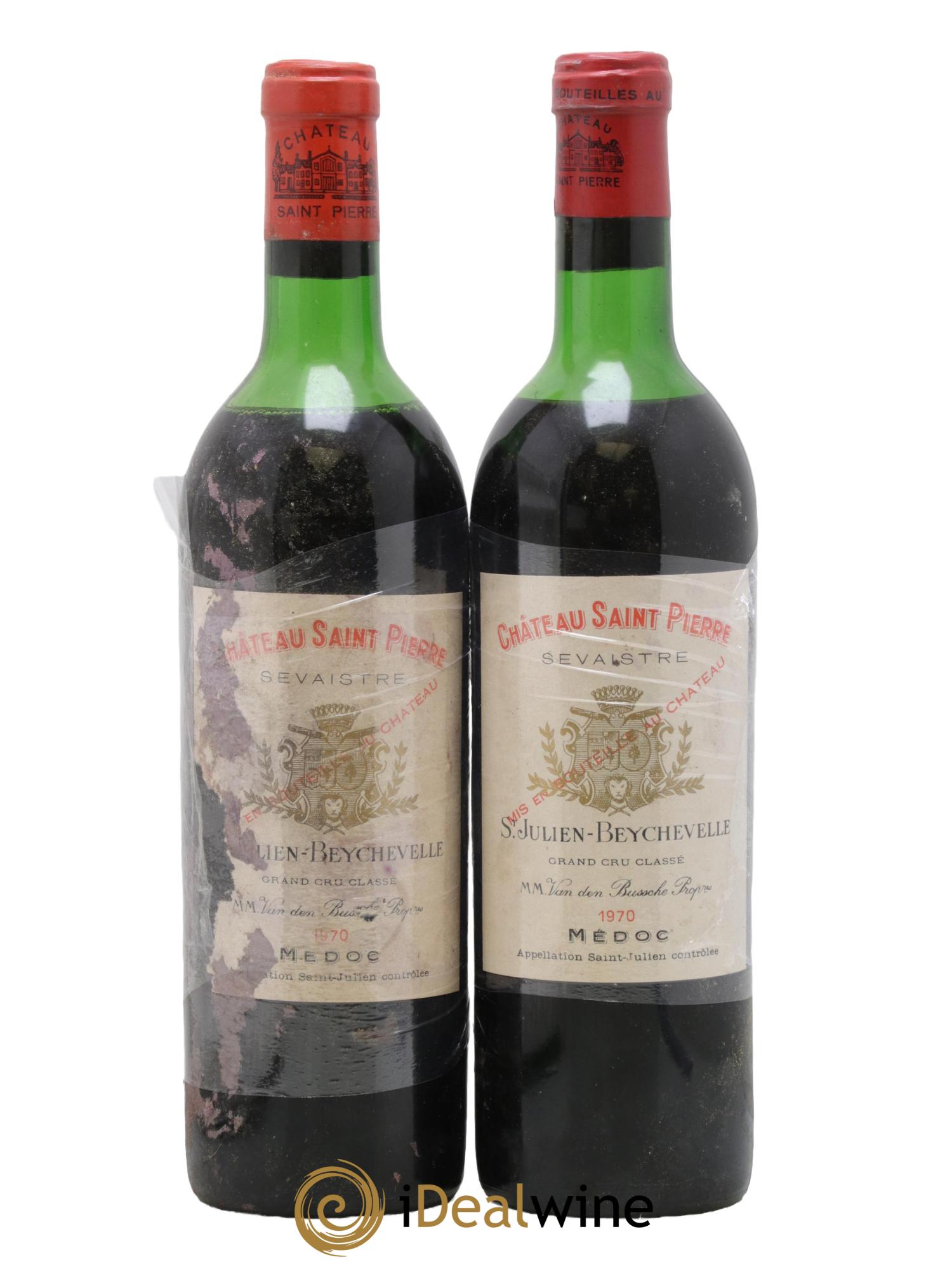 Château Saint-Pierre 4ème Grand Cru Classé 1970 - Posten von 2 Flaschen - 0
