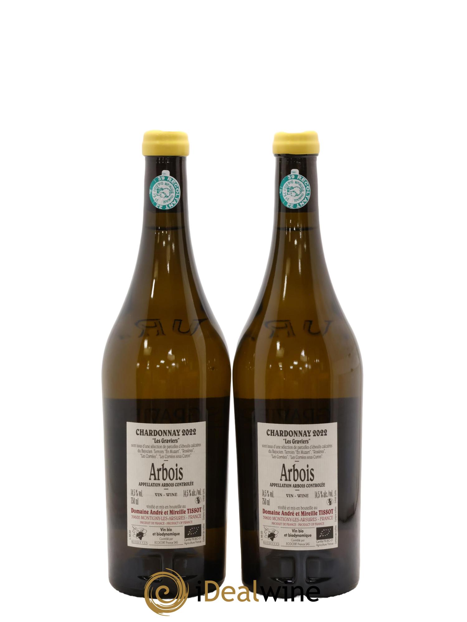 Arbois Chardonnay Les Graviers Bénédicte et Stéphane Tissot  2022 - Lot of 2 bottles - 1