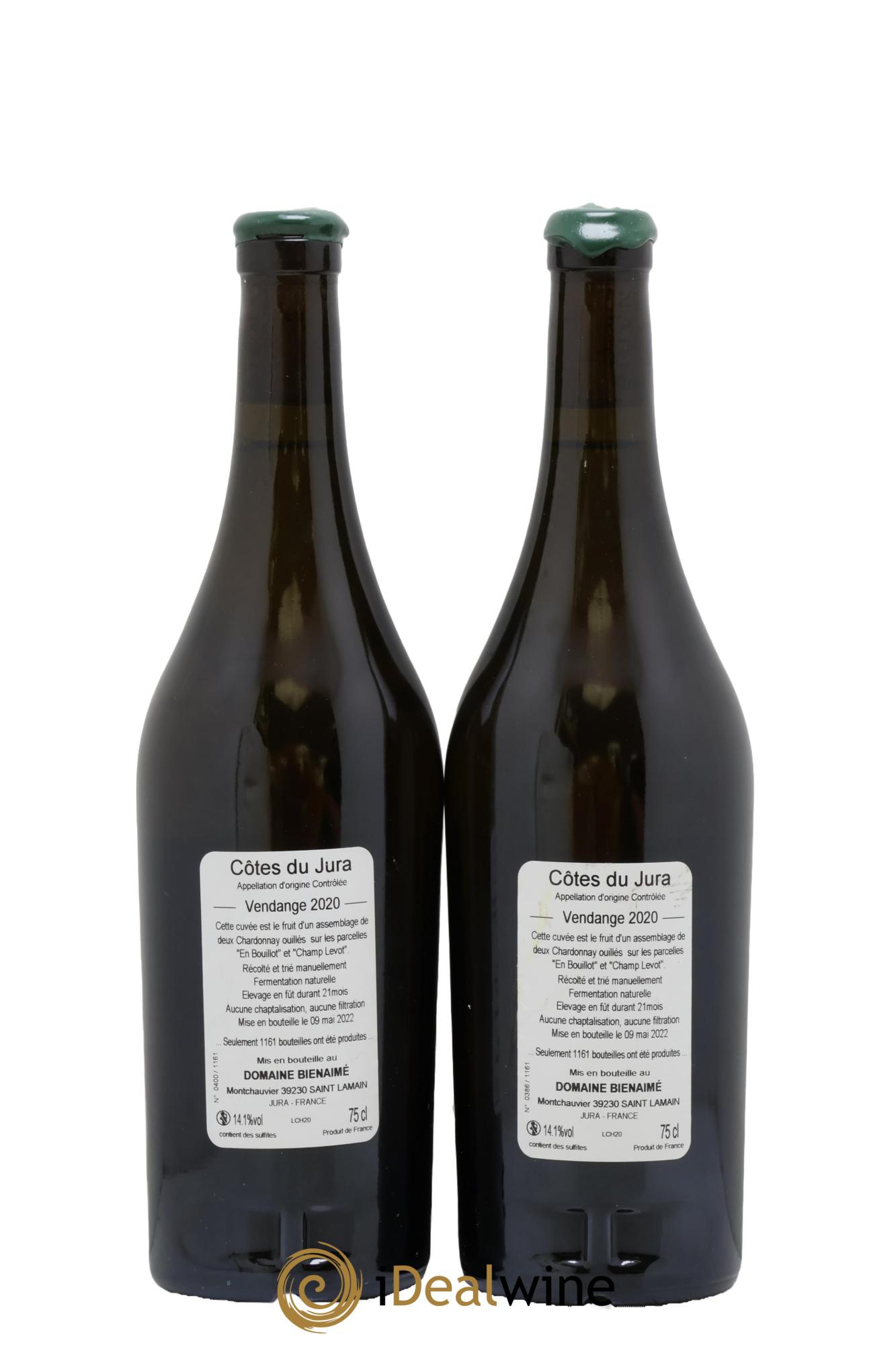 Côtes du Jura Chardonnay Bruno Bienaimé 2020 - Lot of 2 bottles - 1