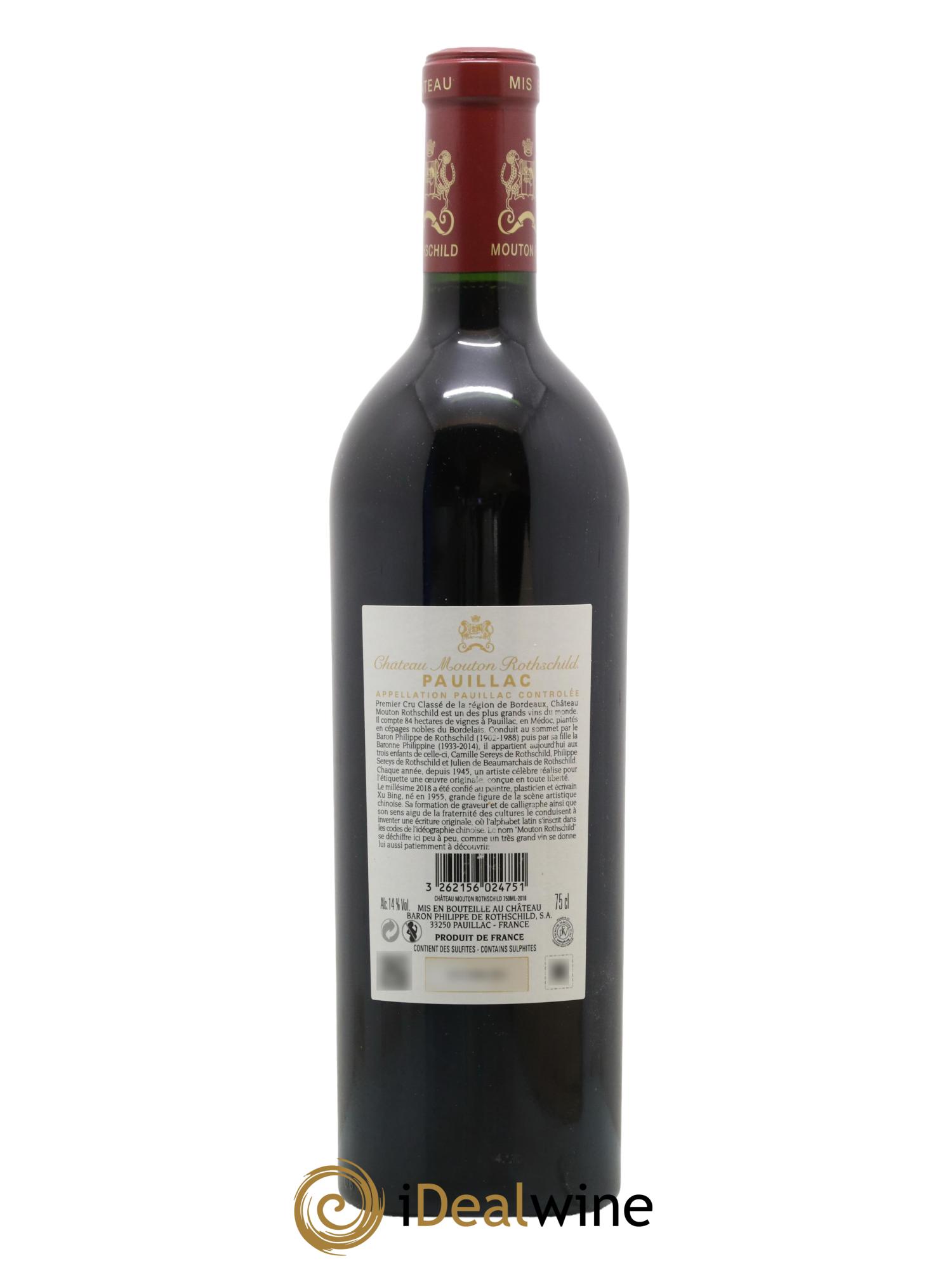 Château Mouton Rothschild 1er Grand Cru Classé 2018 - Lot de 1 bouteille - 2