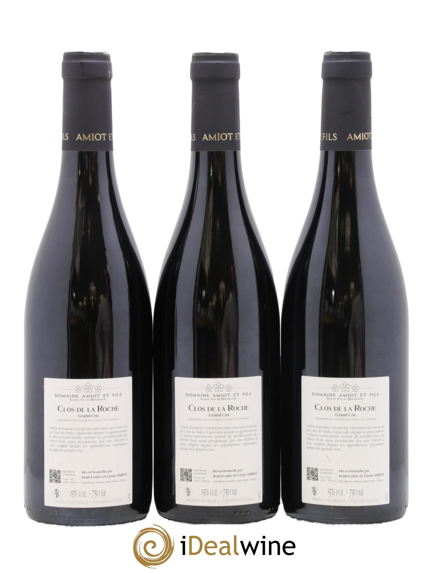Clos de la Roche Grand Cru Amiot & Fils 2023 - Lot of 3 bottles - 1