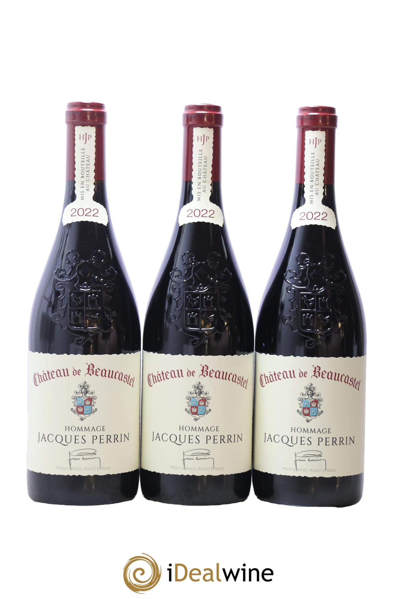 Châteauneuf-du-Pape Château de Beaucastel Hommage à Jacques Perrin Famille Perrin 2022 - Lot de 3 bouteilles - 0