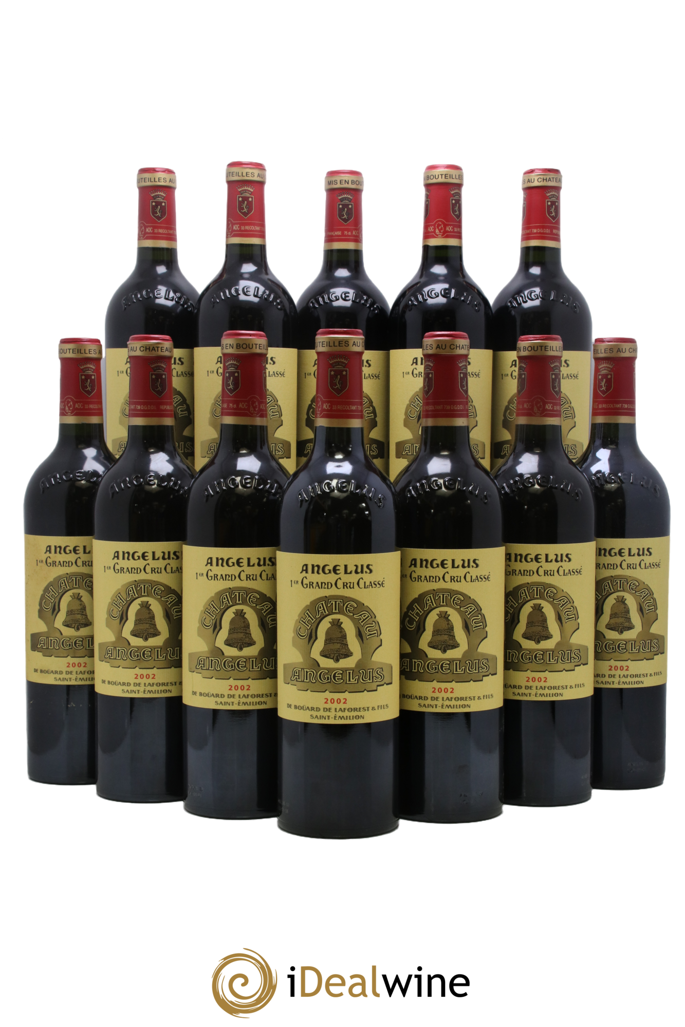 Château Angélus 1er Grand Cru Classé A 2002 - Lot de 12 bouteilles - 0