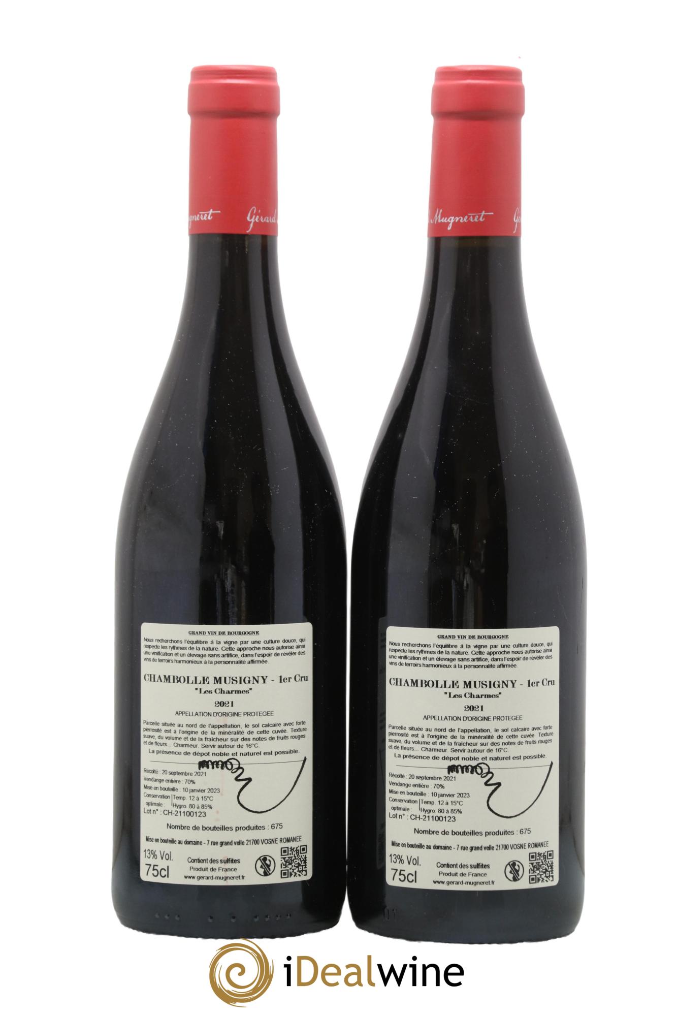Chambolle-Musigny 1er Cru Les Charmes Gérard Mugneret 2021 - Lotto di 2 bottiglie - 1