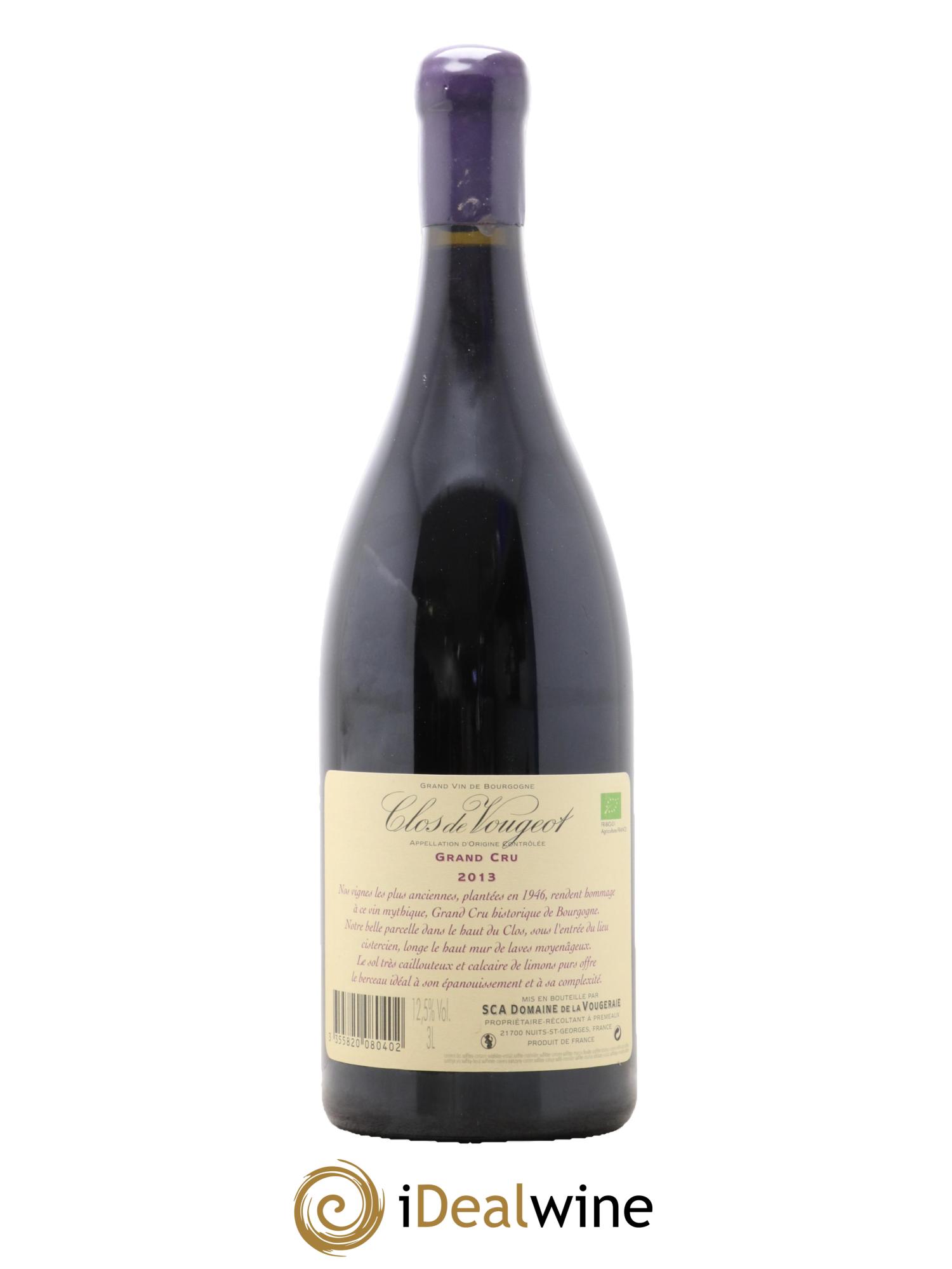 Clos de Vougeot Grand Cru La Vougeraie 2013 - Lot de 1 double magnum - 1