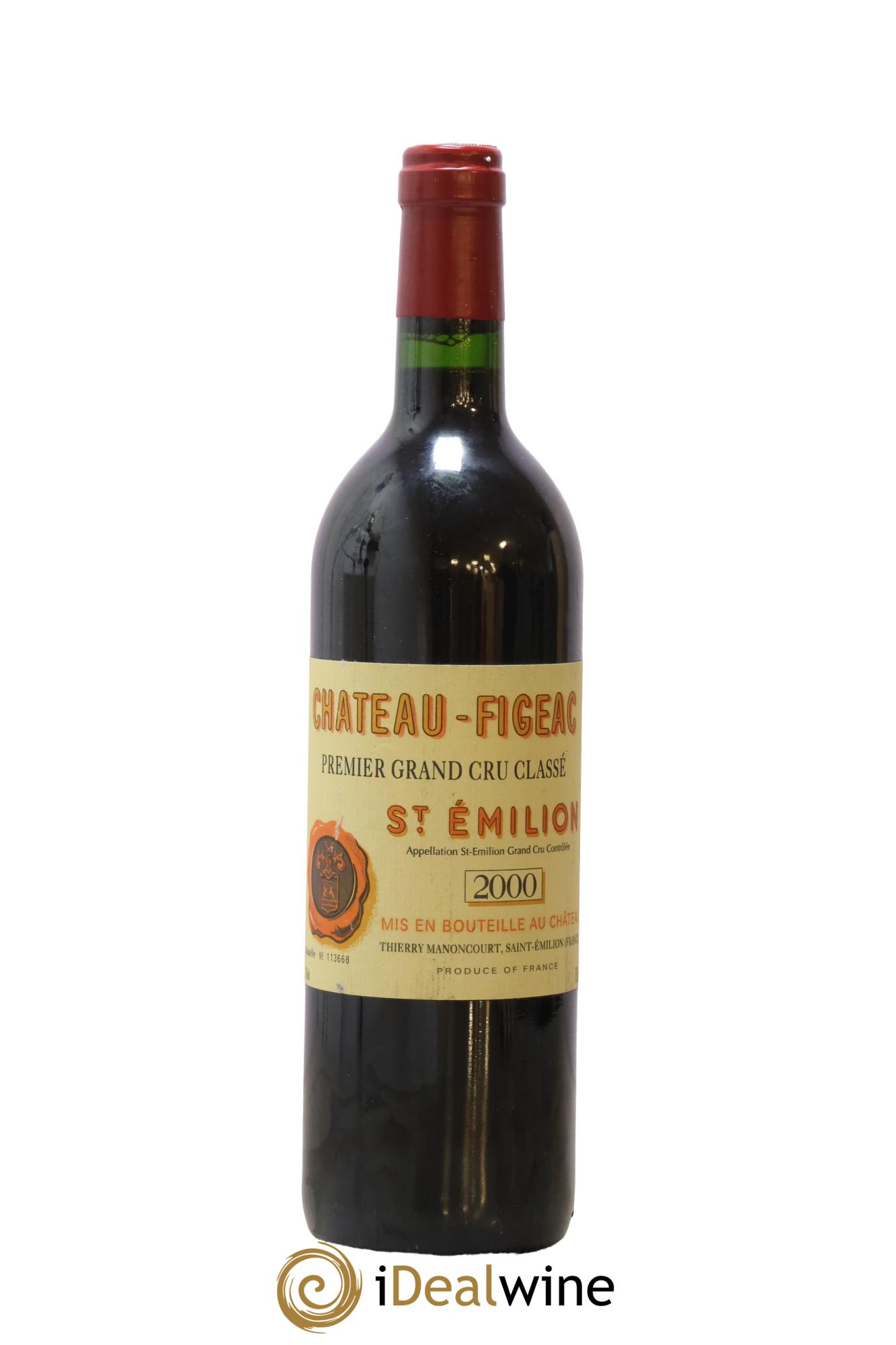 Château Figeac 1er Grand Cru Classé A 2000 - Lot de 1 bouteille - 0