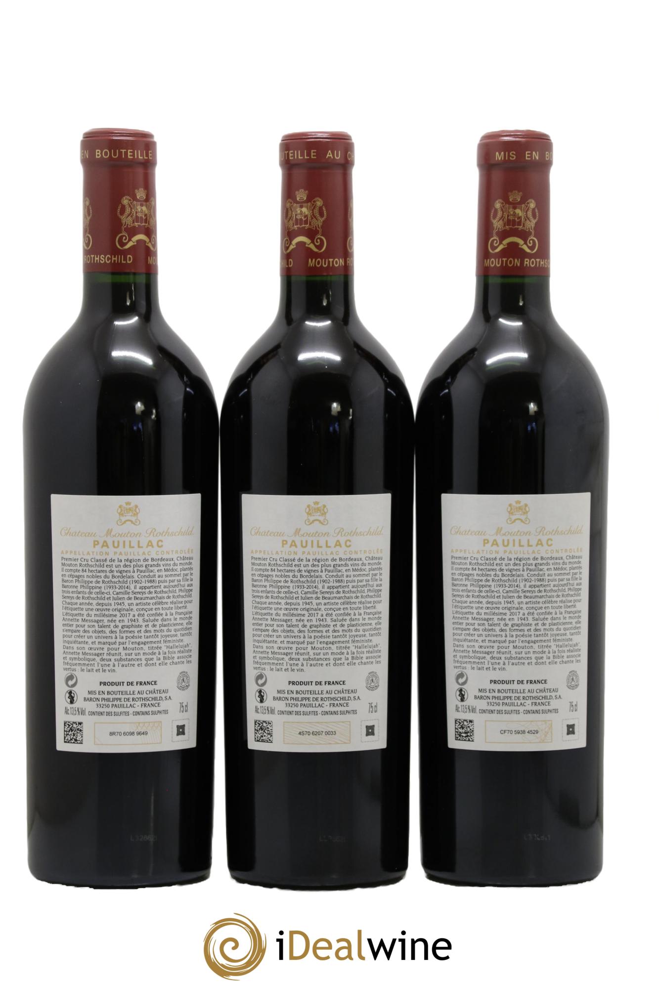Château Mouton Rothschild 1er Grand Cru Classé 2017 - Lot de 3 bouteilles - 1