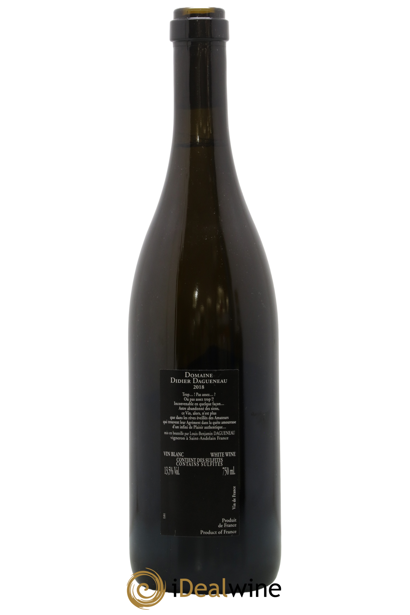 Vin de France (anciennement Pouilly-Fumé) Silex Dagueneau (Domaine Didier - Louis-Benjamin) 2018 - Lot of 1 bottle - 1