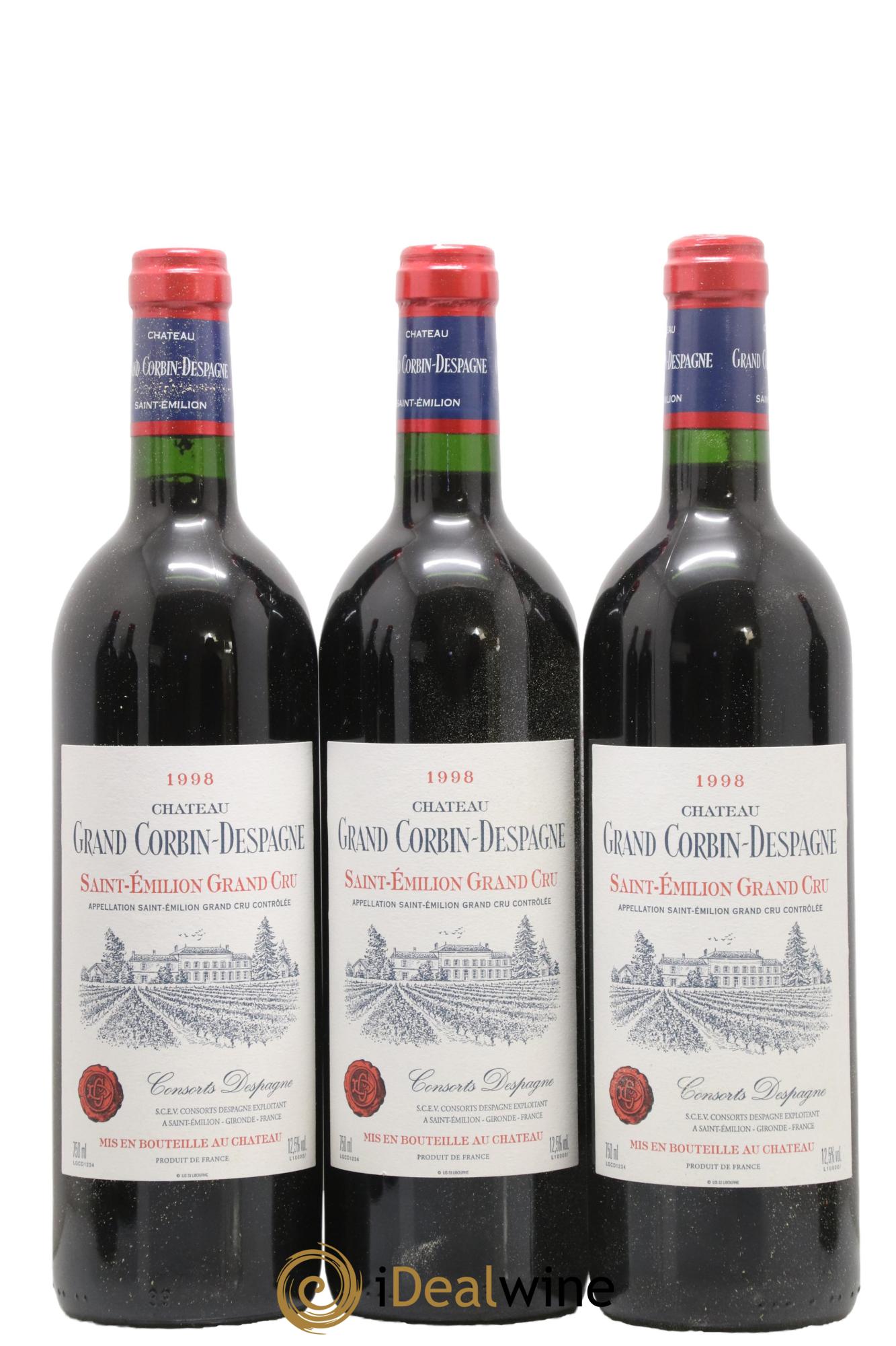 Château Grand Corbin Despagne Grand Cru Classé 1998 - Lot de 12 bouteilles - 3