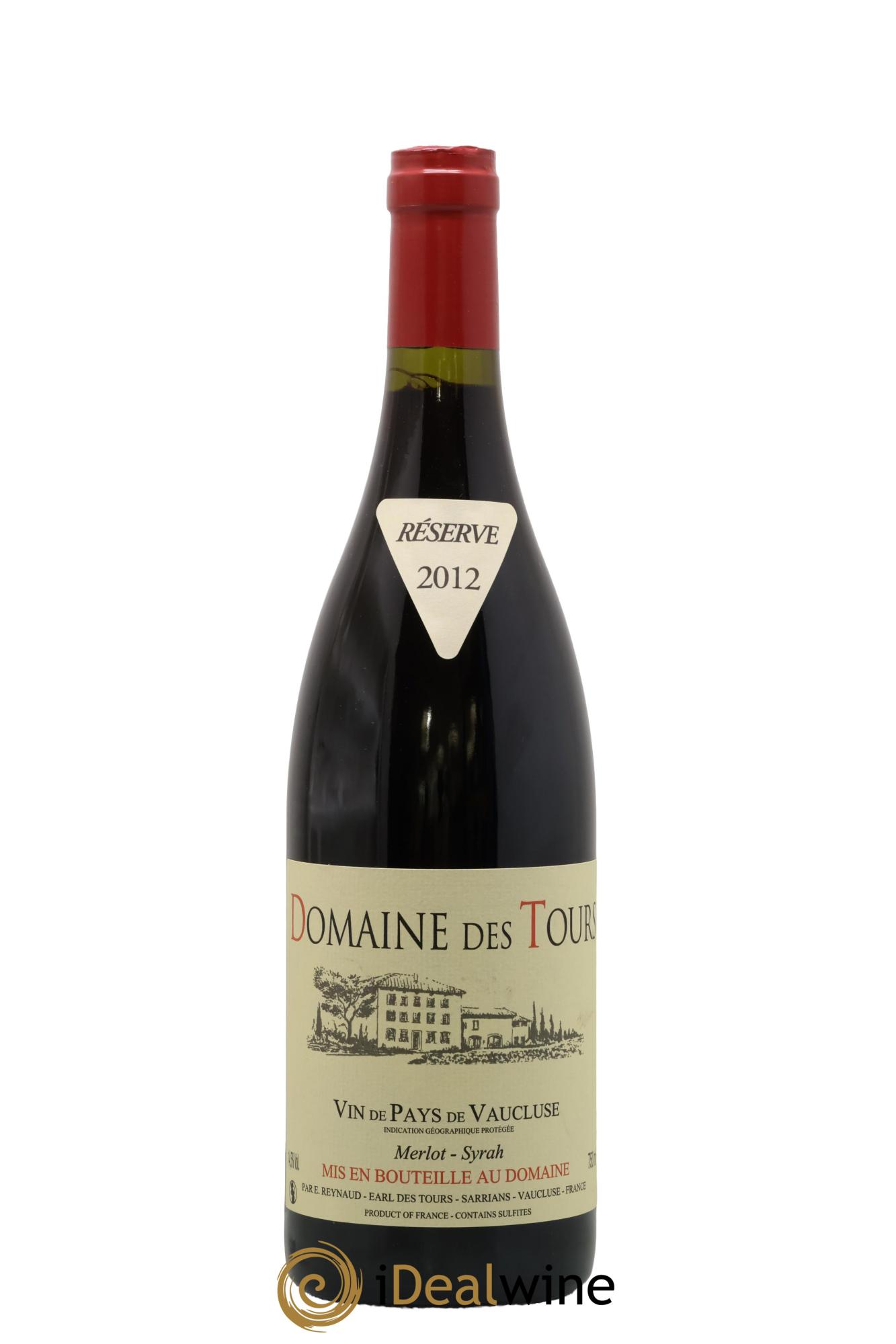 Vaucluse Domaine des Tours Merlot-Syrah Emmanuel Reynaud 2012 - Lote de 1 botella - 0