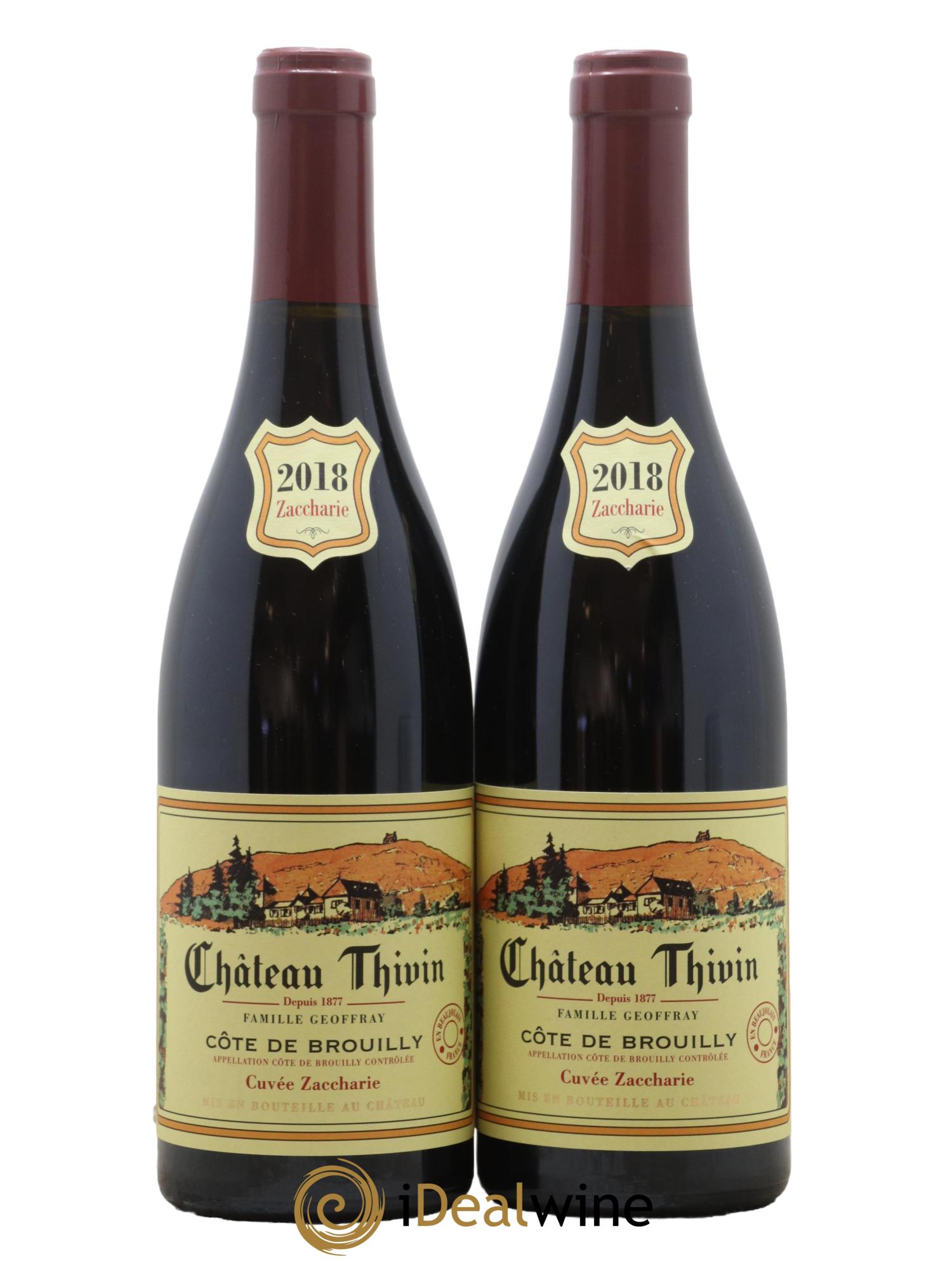 Côte de Brouilly Cuvée Zaccharie Château Thivin 2018 - Lot de 2 bouteilles - 0