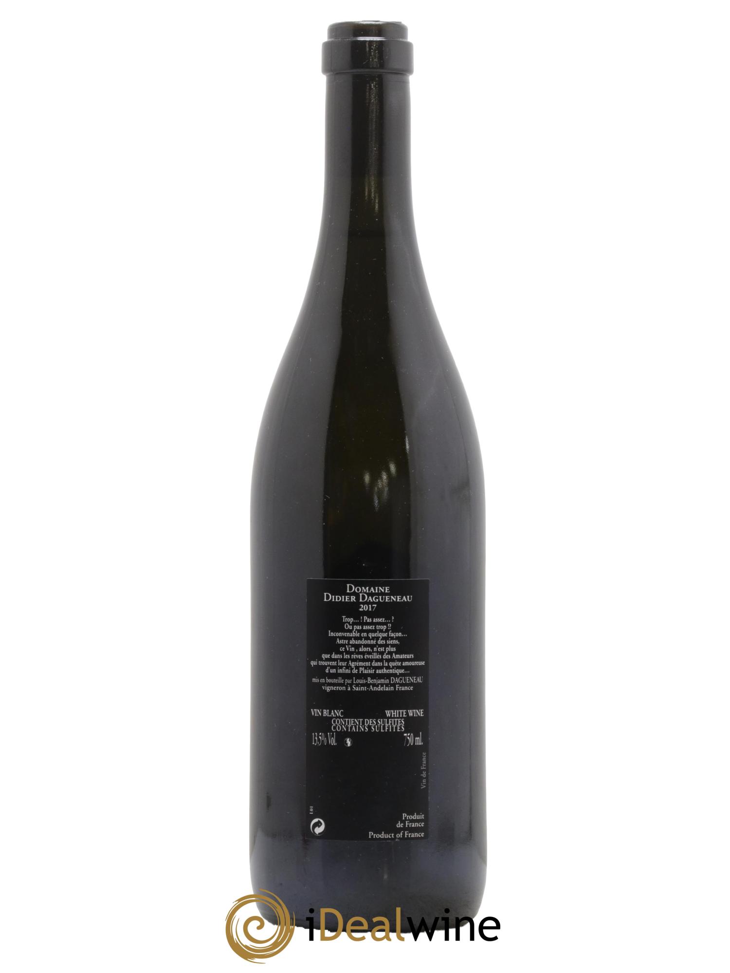 Vin de France (anciennement Pouilly-Fumé) Silex Dagueneau (Domaine Didier - Louis-Benjamin) 2017 - Lot de 1 bouteille - 1