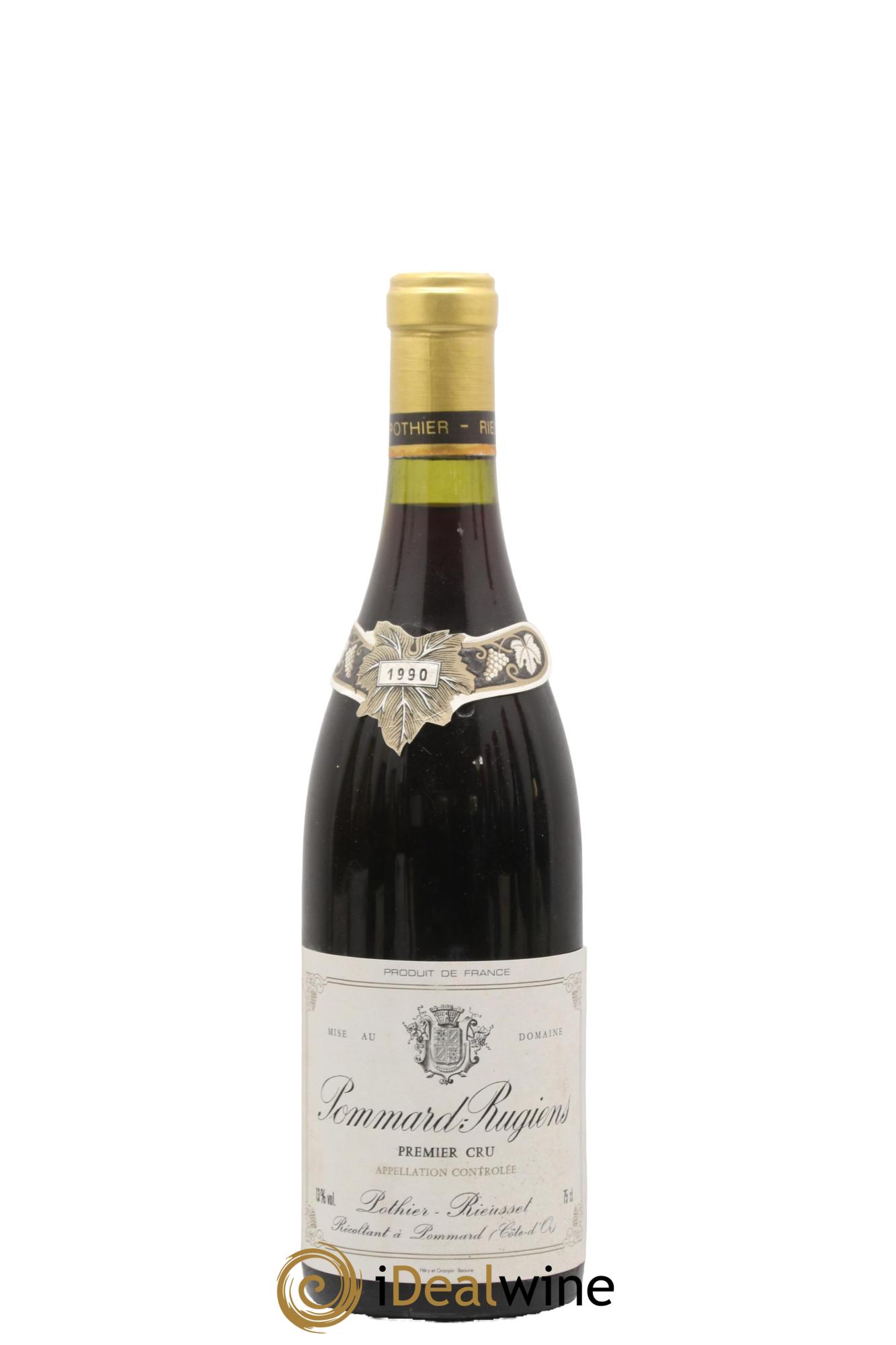 Pommard 1er Cru Les Rugiens Domaine Pothier Rieusset 1990 - Lot de 1 bouteille - 0
