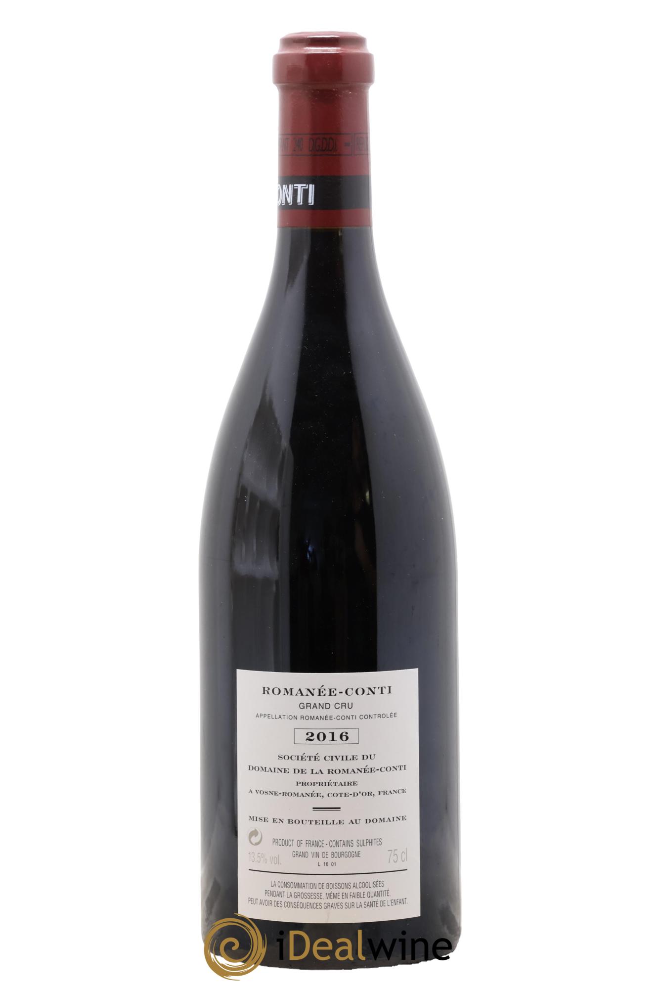Romanée-Conti Grand Cru Domaine de la Romanée-Conti 2016 - Lot de 1 bouteille - 1
