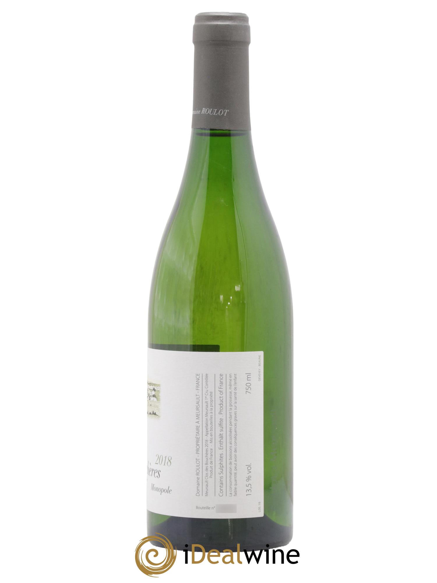 Meursault 1er Cru Clos des Bouchères Roulot (Domaine) 2018 - Lot de 1 bouteille - 1
