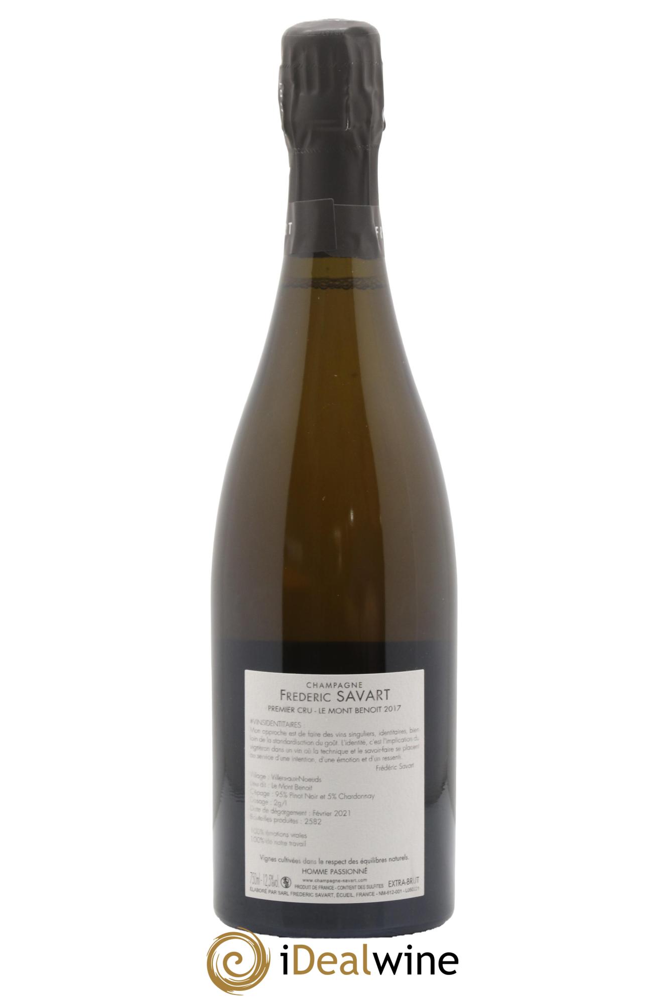 Le Mont Benoit 1er Cru Extra-Brut Vieille Vigne Savart 2017 - Posten von 1 Flasche - 1