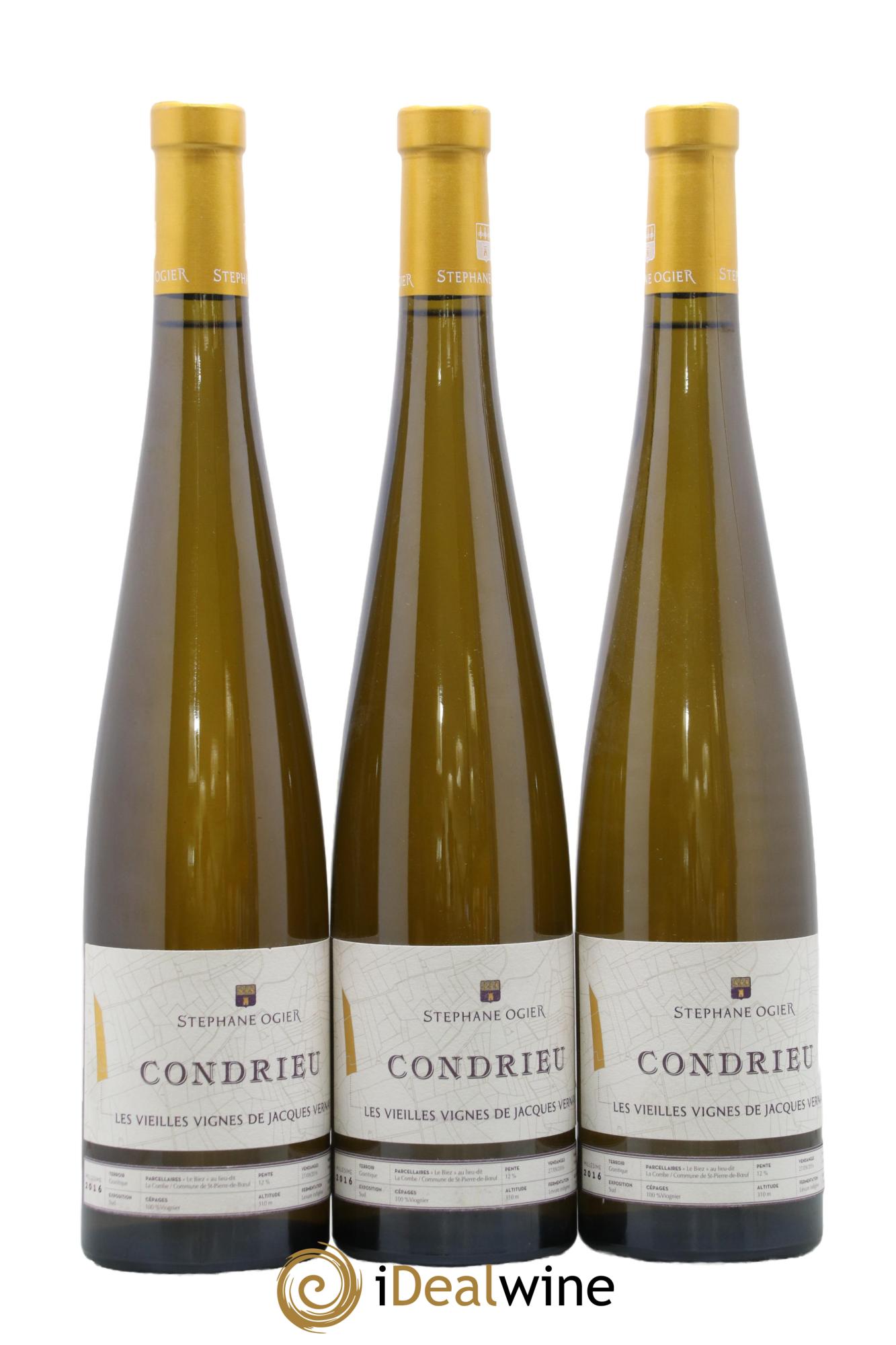 Condrieu Les Vieilles Vignes de Jacques Vernay Stéphane Ogier 2016 - Posten von 3 Flaschen - 1