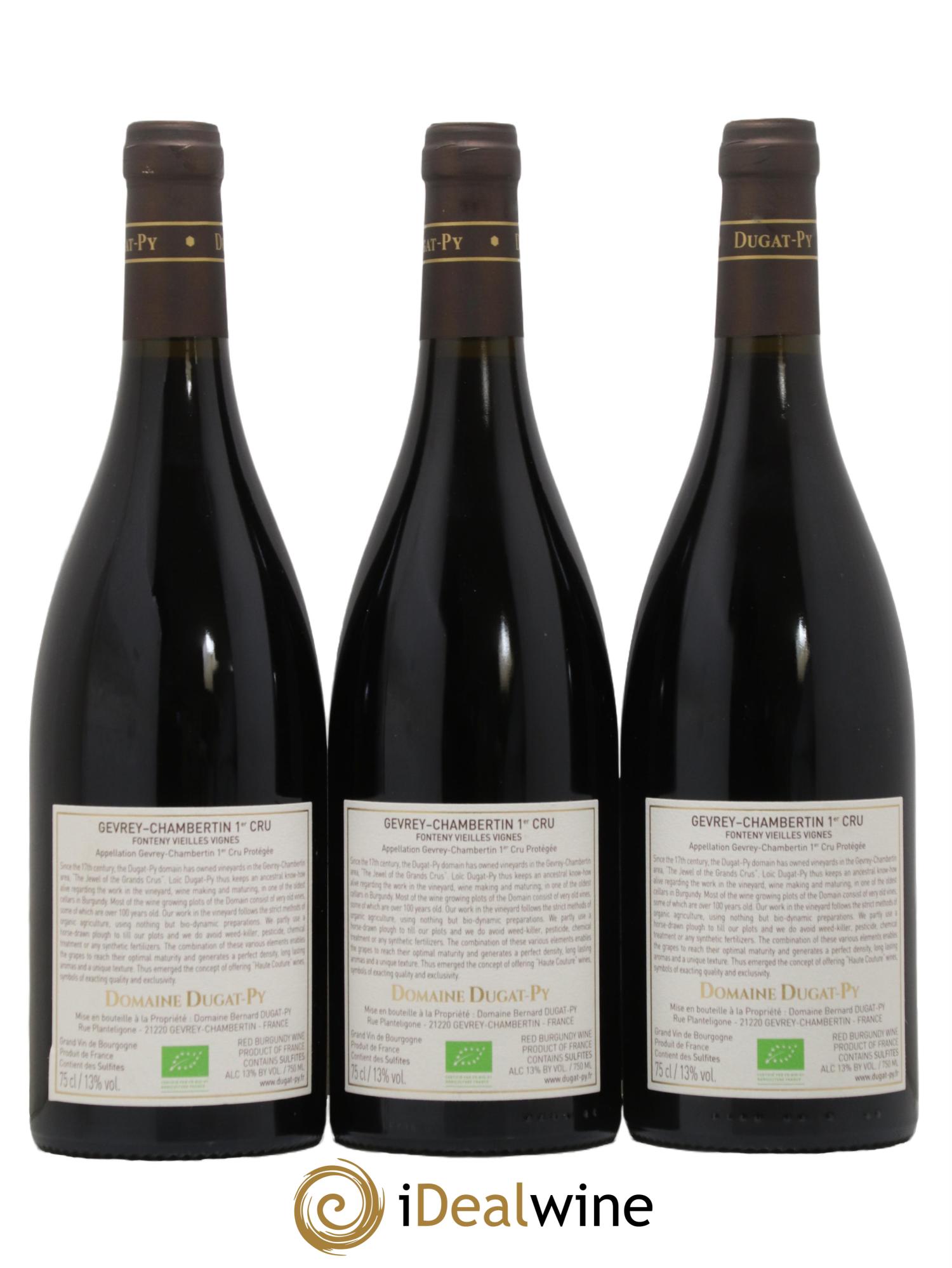 Gevrey-Chambertin 1er Cru Fonteny Vieilles Vignes Dugat Py 2018 - Lot de 3 bouteilles - 1