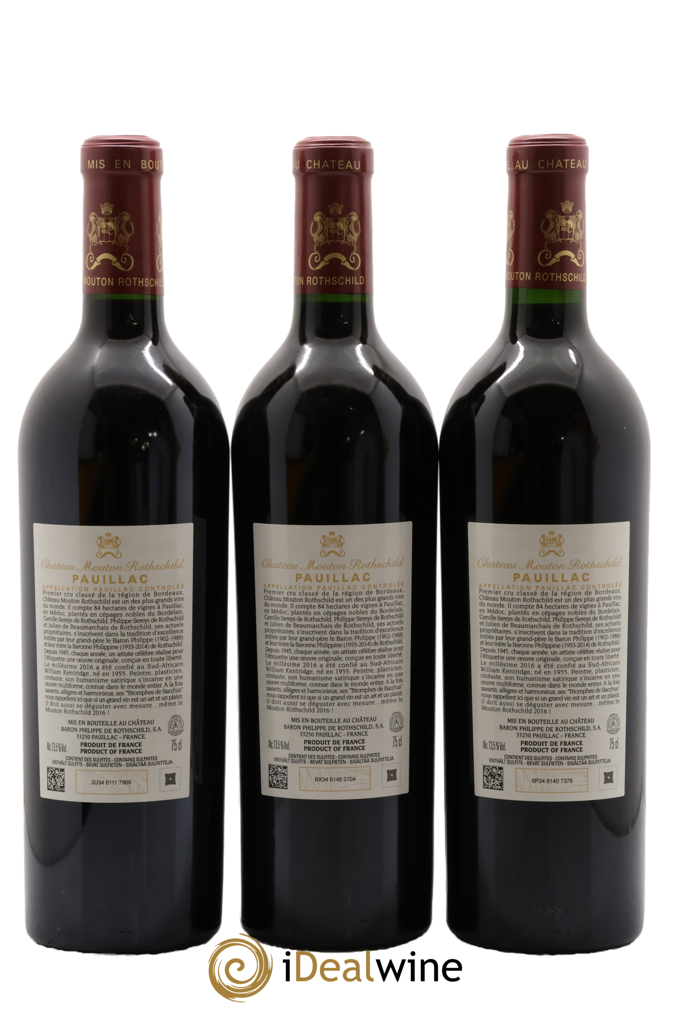 Château Mouton Rothschild 1er Grand Cru Classé 2016 - Lotto di 3 bottiglie - 1