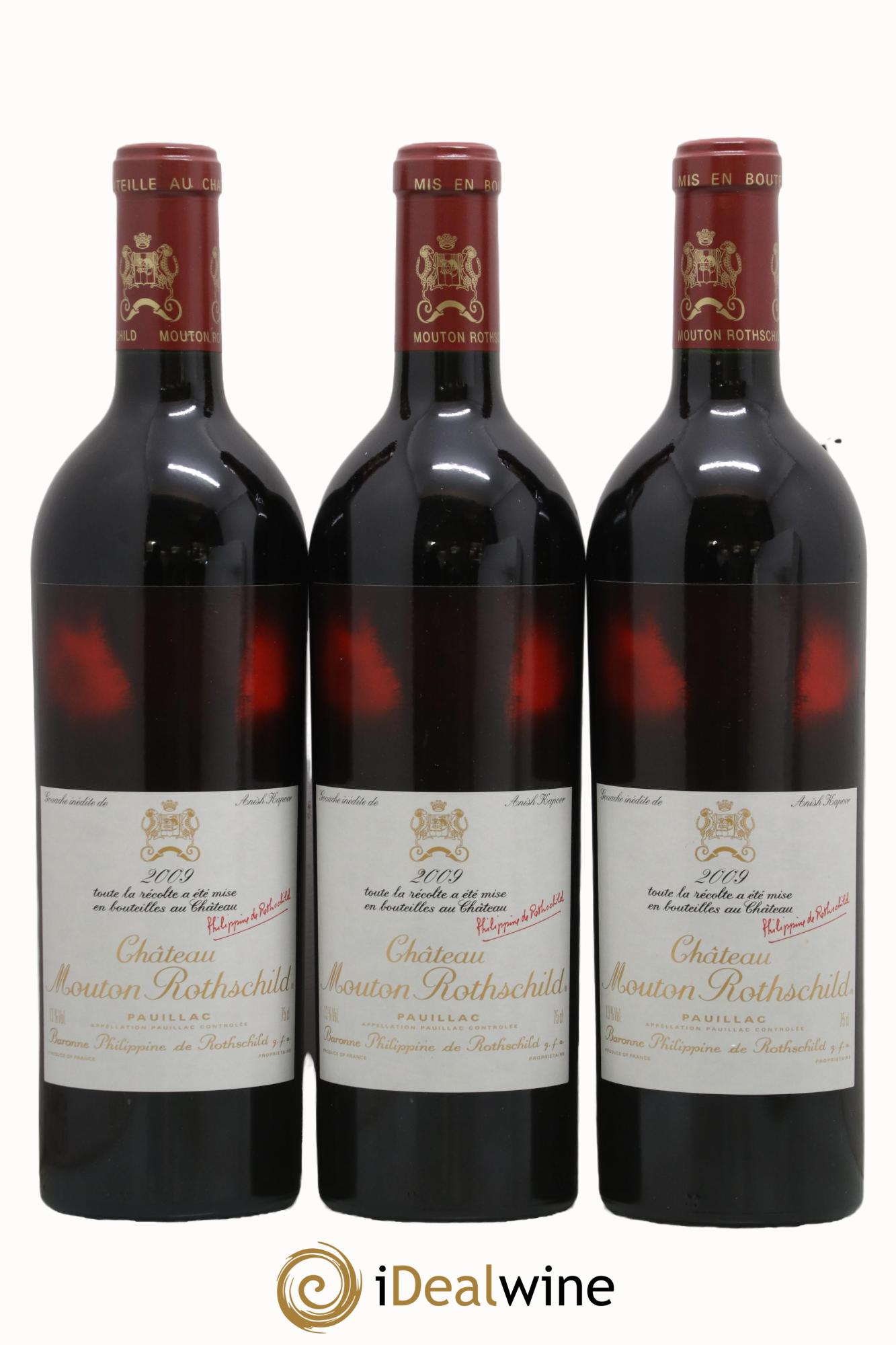 Château Mouton Rothschild 1er Grand Cru Classé 2009 - Lot de 3 bouteilles - 0
