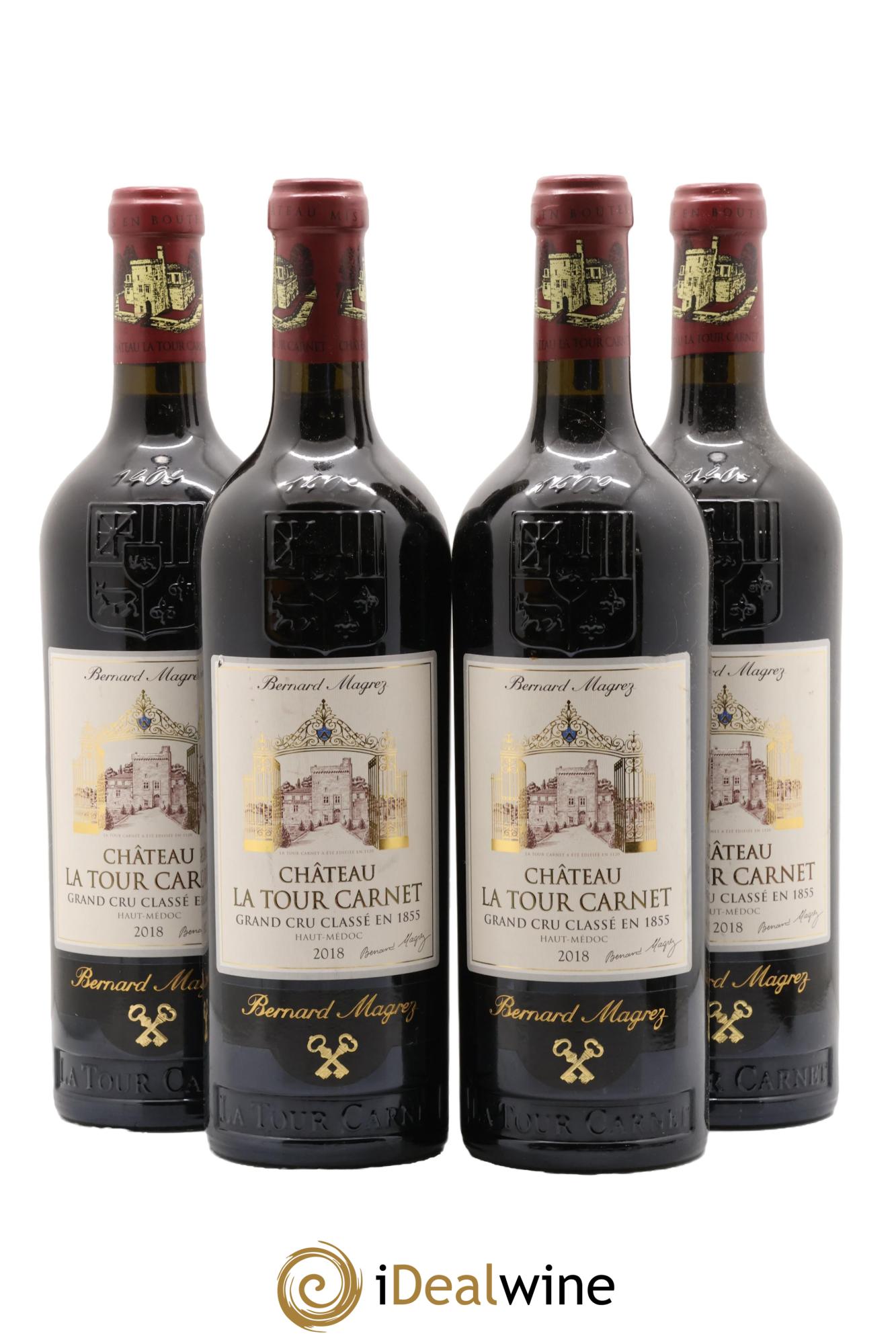 Château la Tour Carnet 4ème Grand Cru Classé 2018 - Lot of 4 bottles - 0