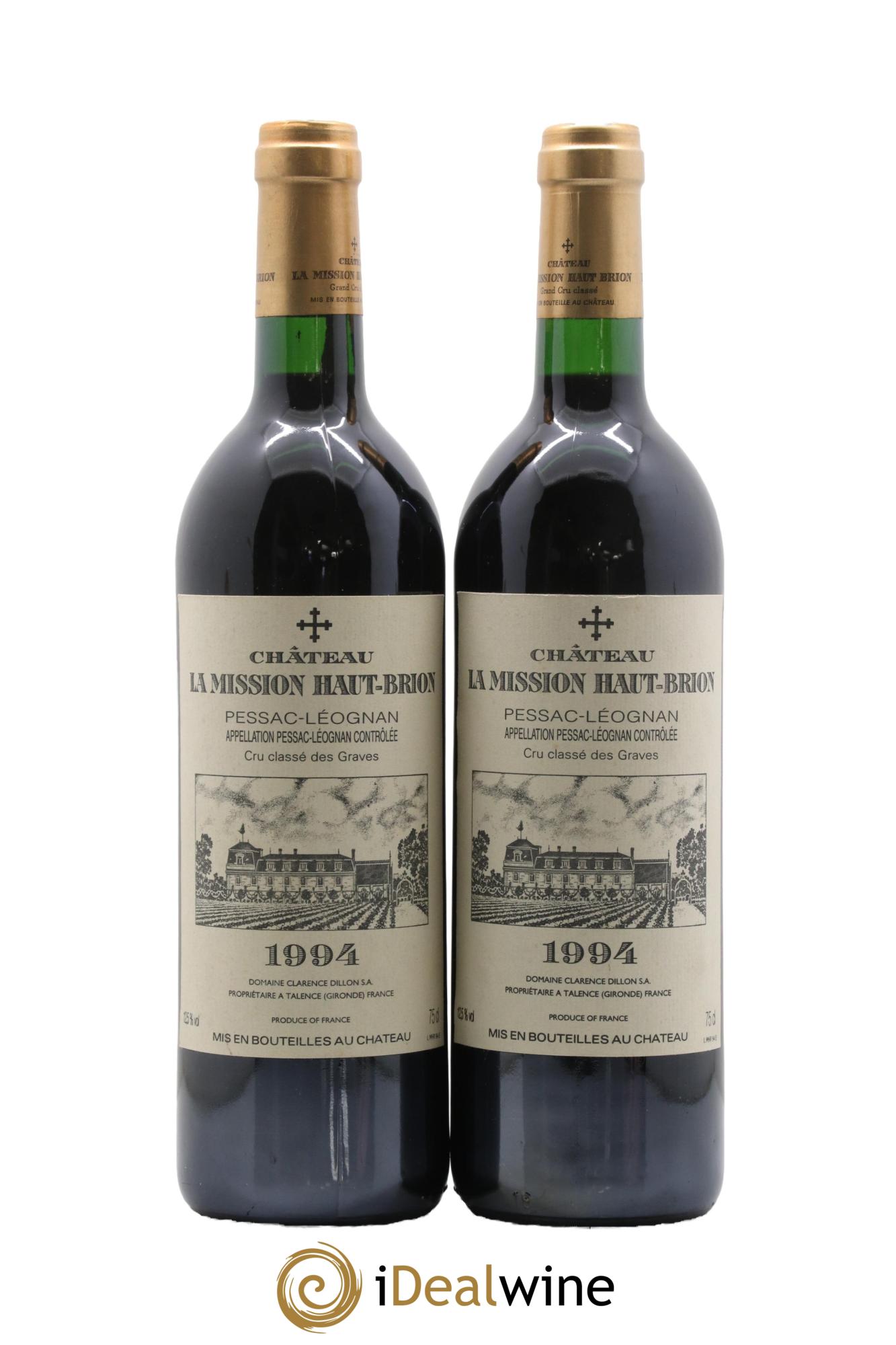Château la Mission Haut-Brion Cru Classé de Graves 1994 - Lot de 2 bouteilles - 0