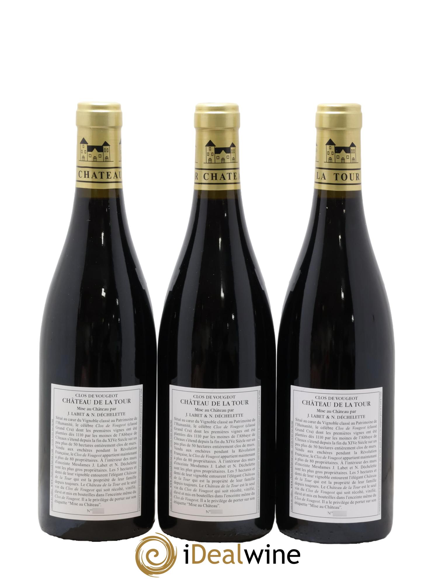 Clos de Vougeot Grand Cru Vieilles Vignes Château de La Tour 2019 - Lot of 3 bottles - 1