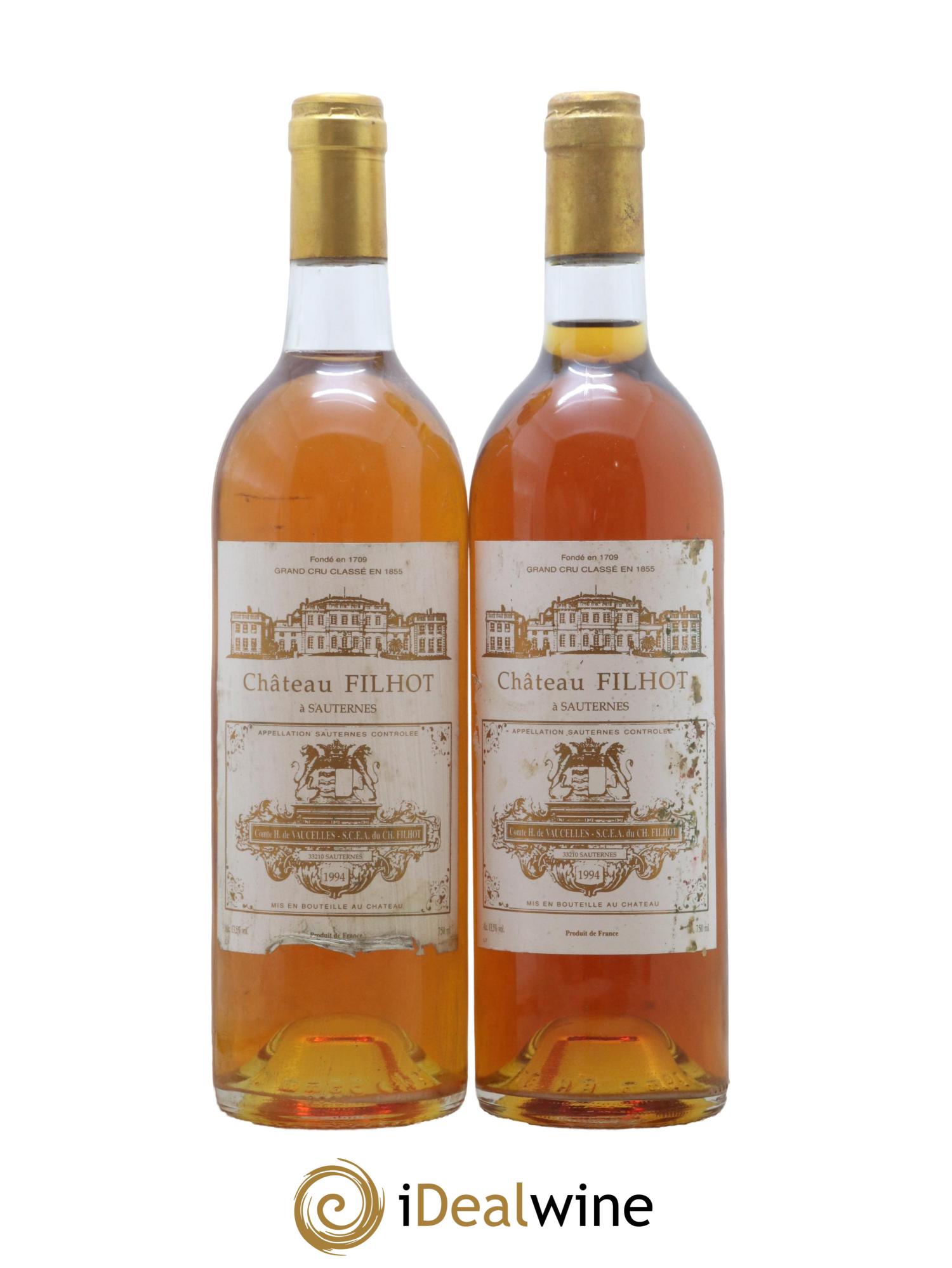 Château Filhot 2ème Grand Cru Classé 1994 - Lotto di 2 bottiglie - 0