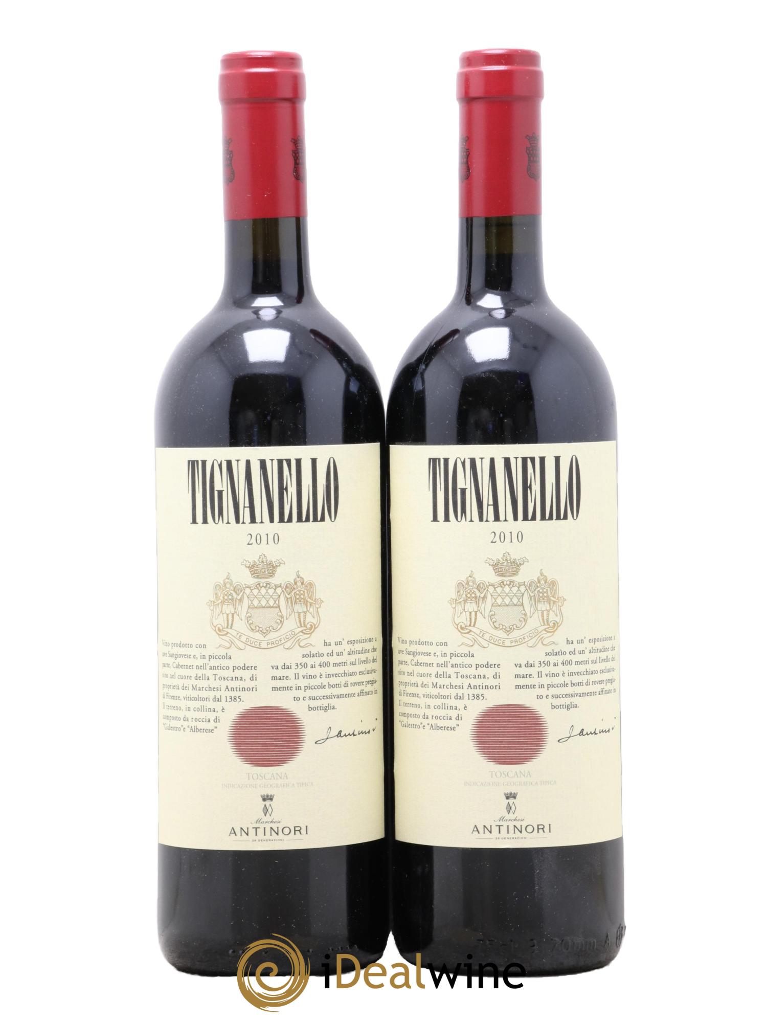 Toscana IGT Toscane Tignanello Marchesi Antinori 2010 - Lot de 2 bouteilles - 0