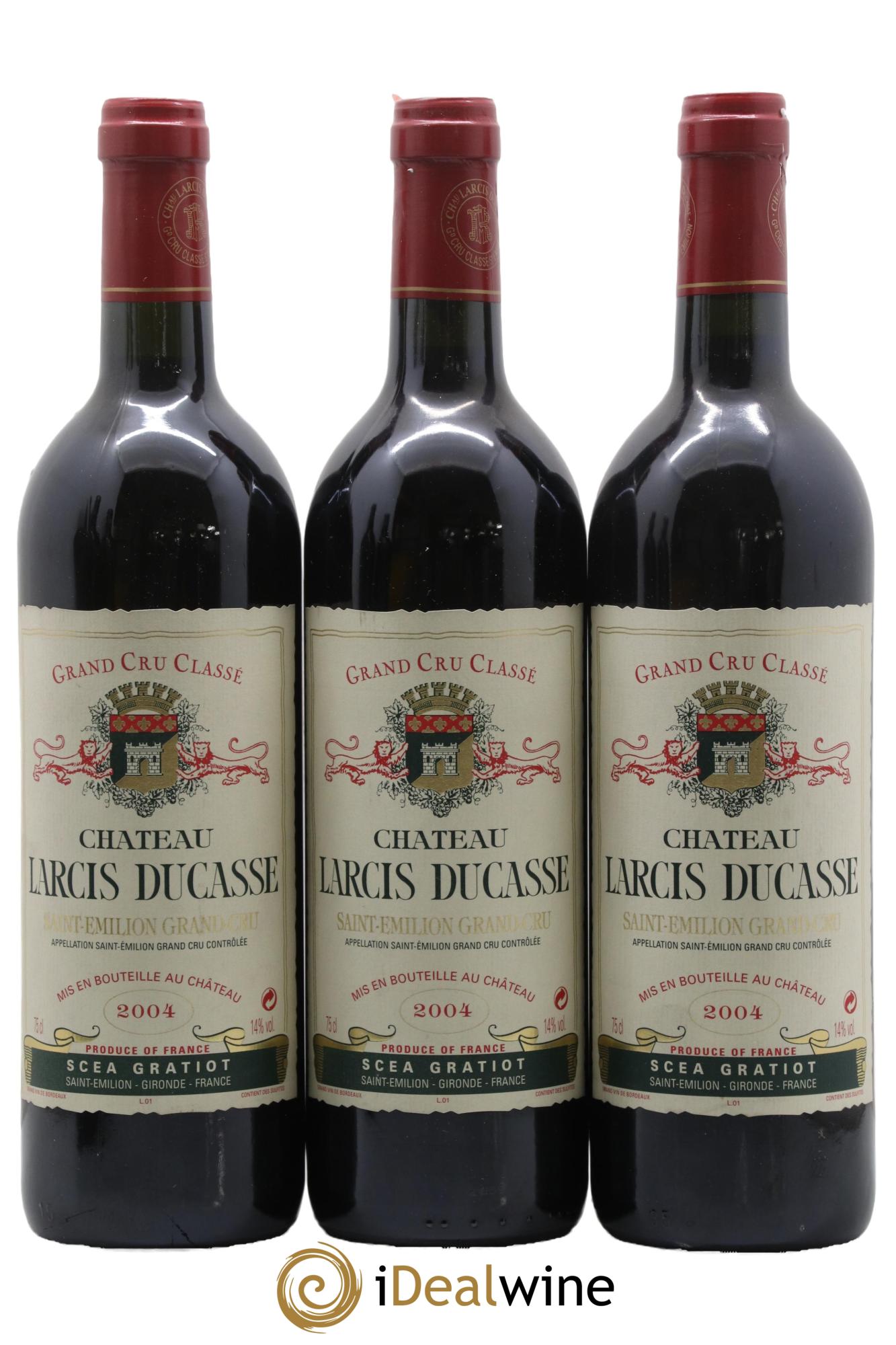 Château Larcis Ducasse 1er Grand Cru Classé B 2004 - Lot de 3 bouteilles - 0