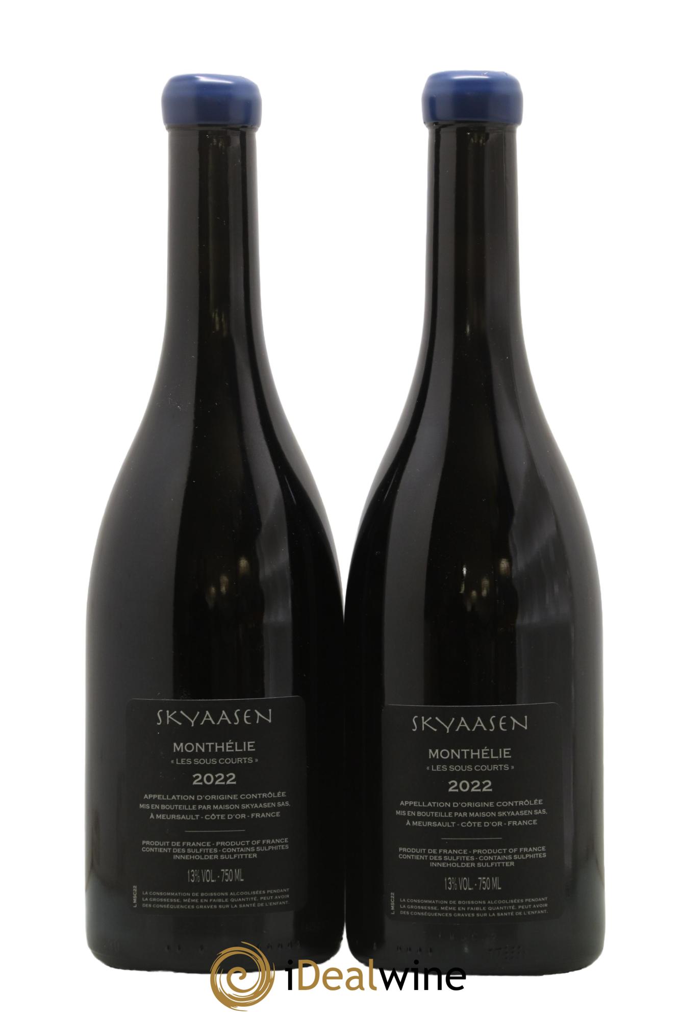 Monthélie Les Sous Courts Maison Skyaasen 2022 - Lot of 2 bottles - 1