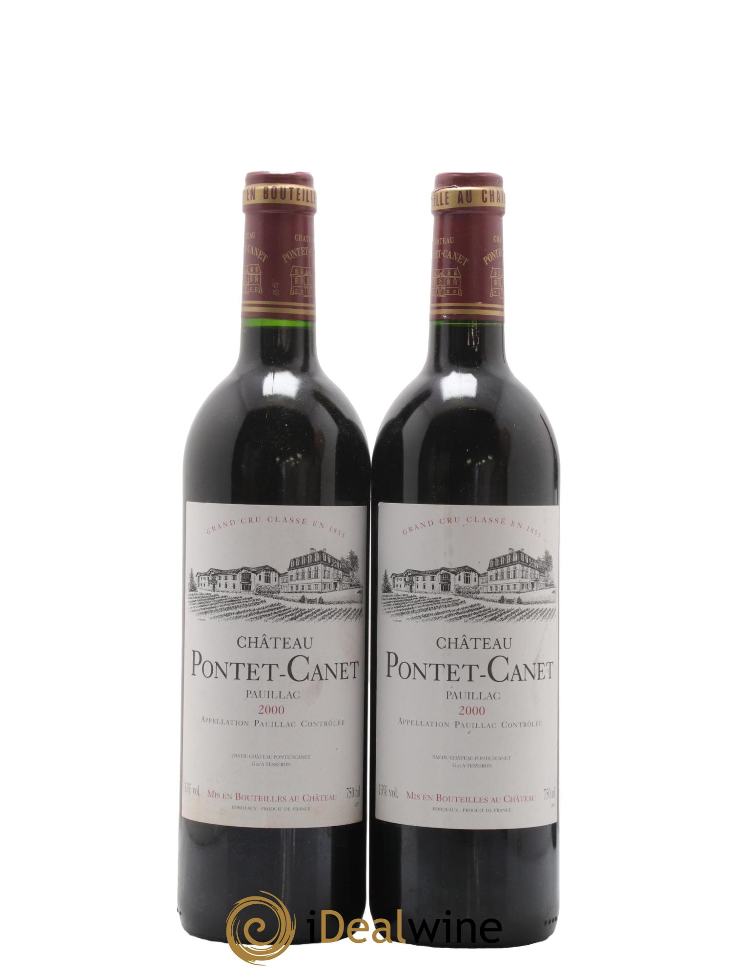 Château Pontet Canet 5ème Grand Cru Classé 2000 - Lot de 2 bouteilles - 0